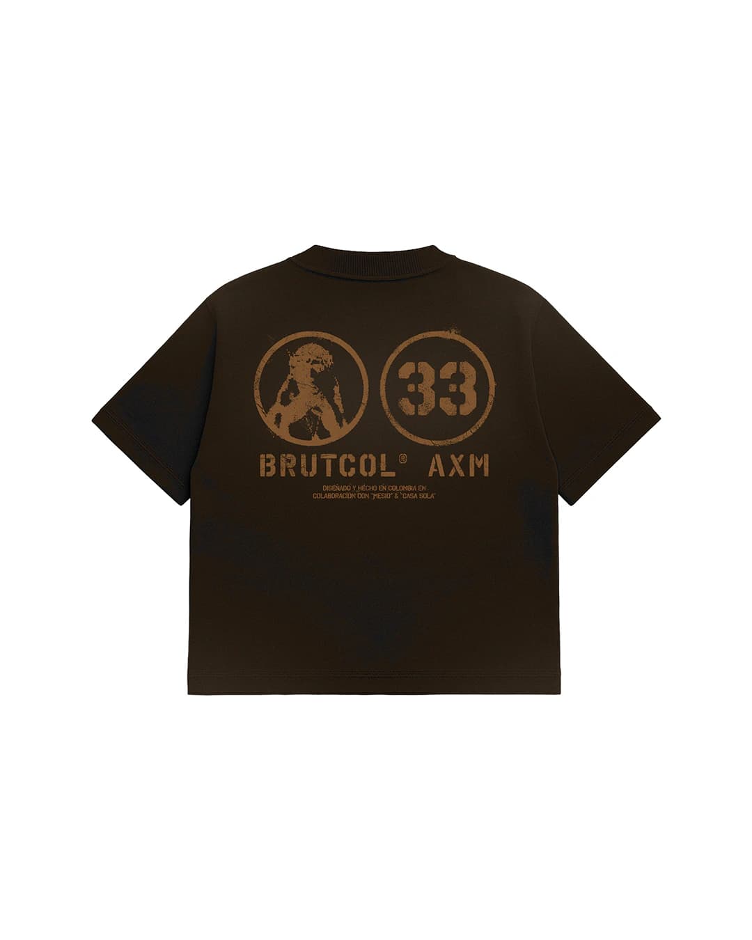 CAMISETA OVERSIZE CROPPED BRUTCOL® X MESIO A.K.A MESÍAS – NEGRO DESGASTADO - imagen 4