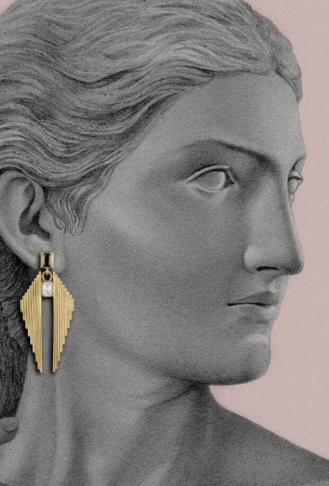 ARETES DECO ROMBO DORADO - imagen 2