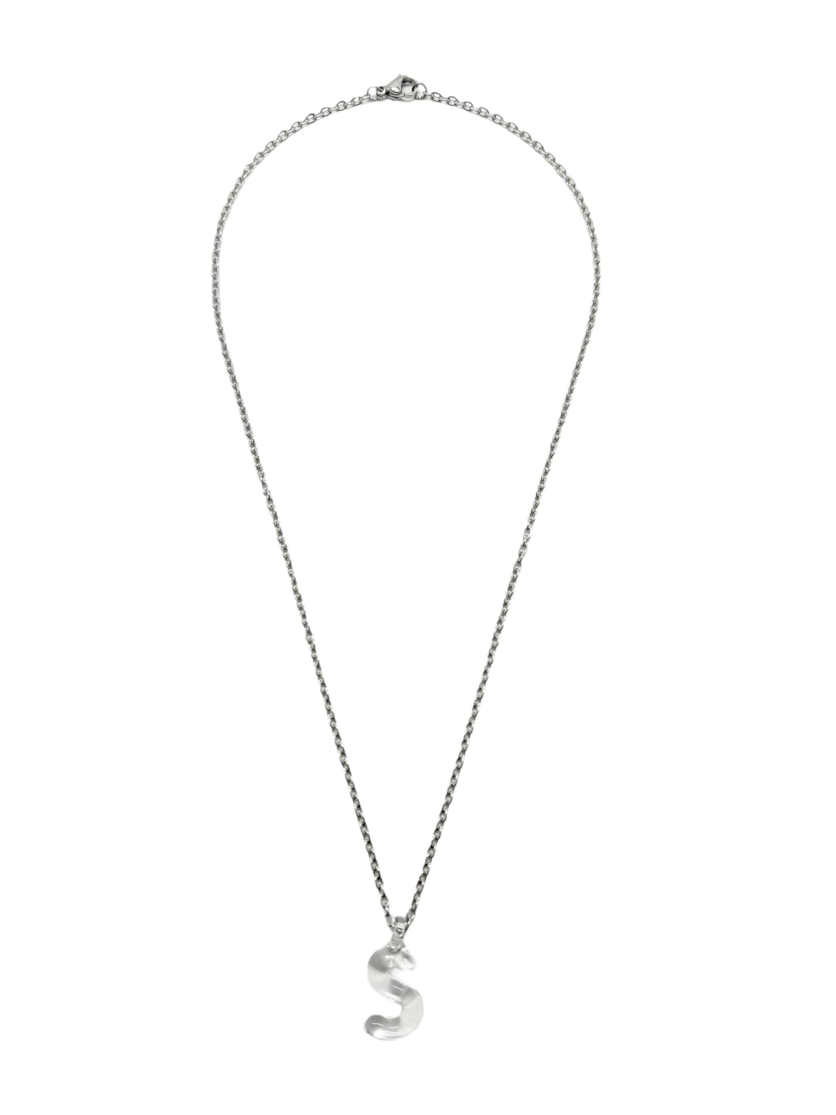 clear glass necklace 1 letter - imagen 21