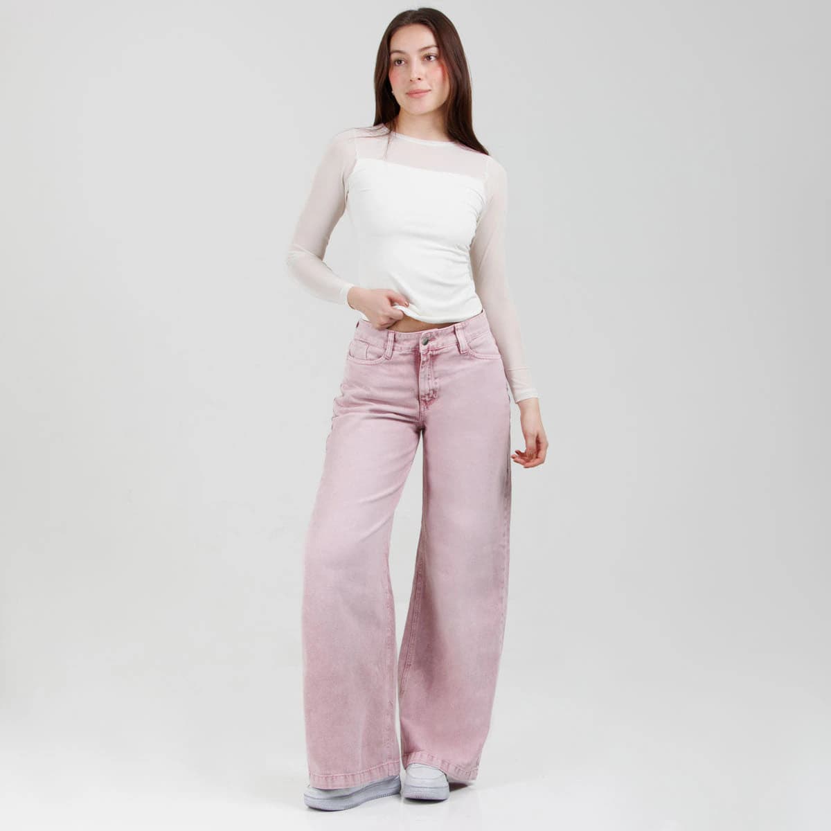 Jean Wide Leg Rosa Ax-3063 Rigido - imagen 2