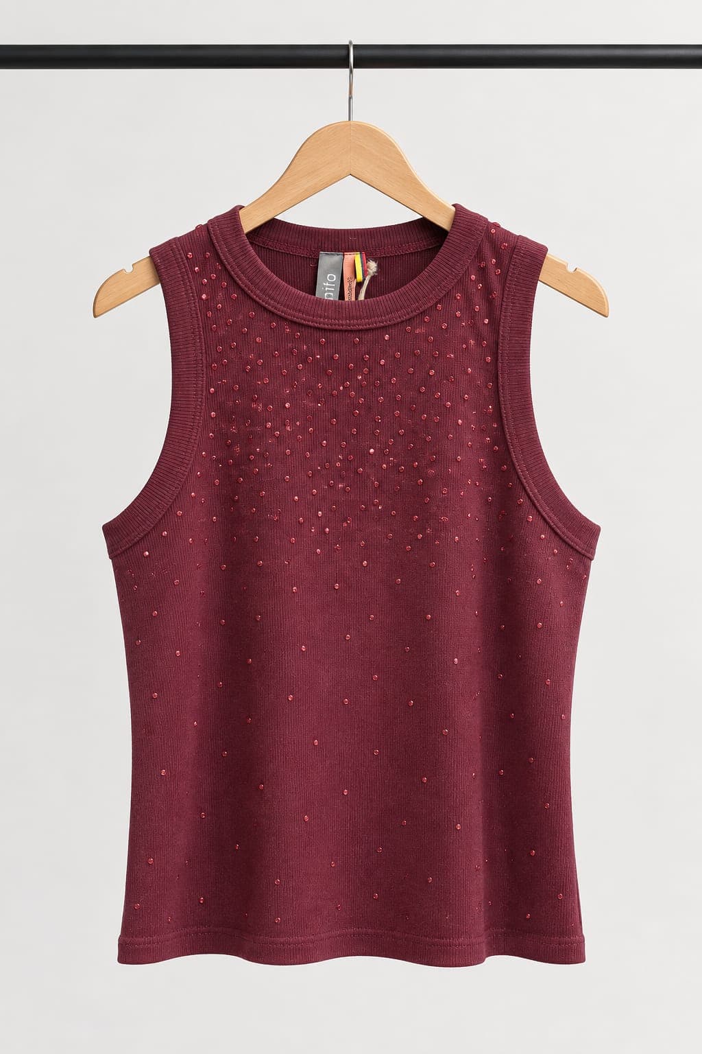 Strass Tank Top Wine - imagen 2