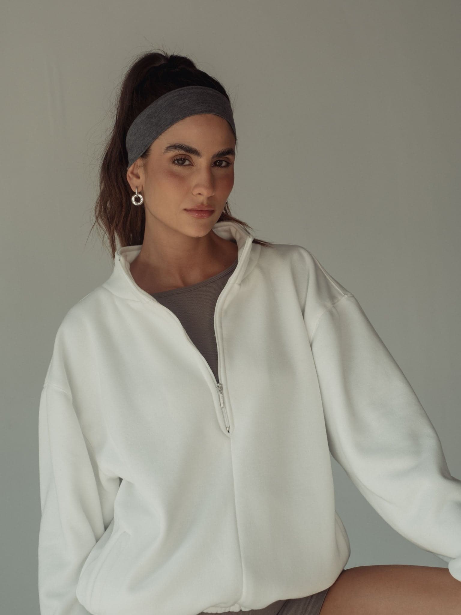 COTTON HEADBAND - GRAFITO GRAY - imagen 2