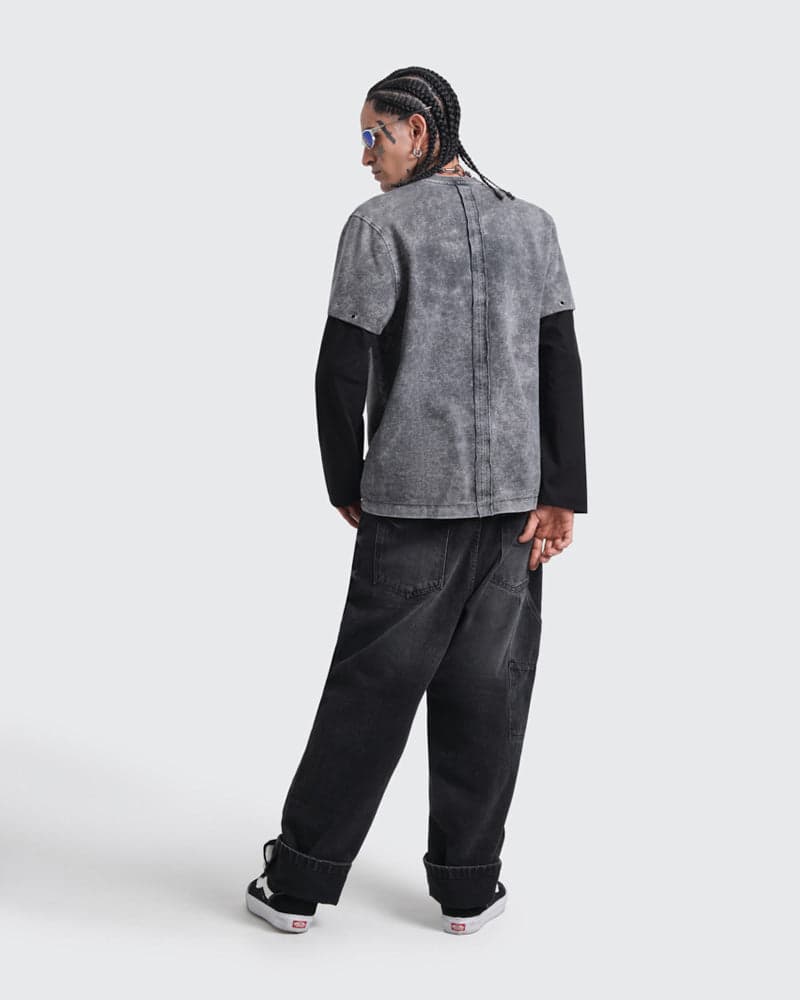 Camiseta Gris Oversize Doble Manga Raw - imagen 7