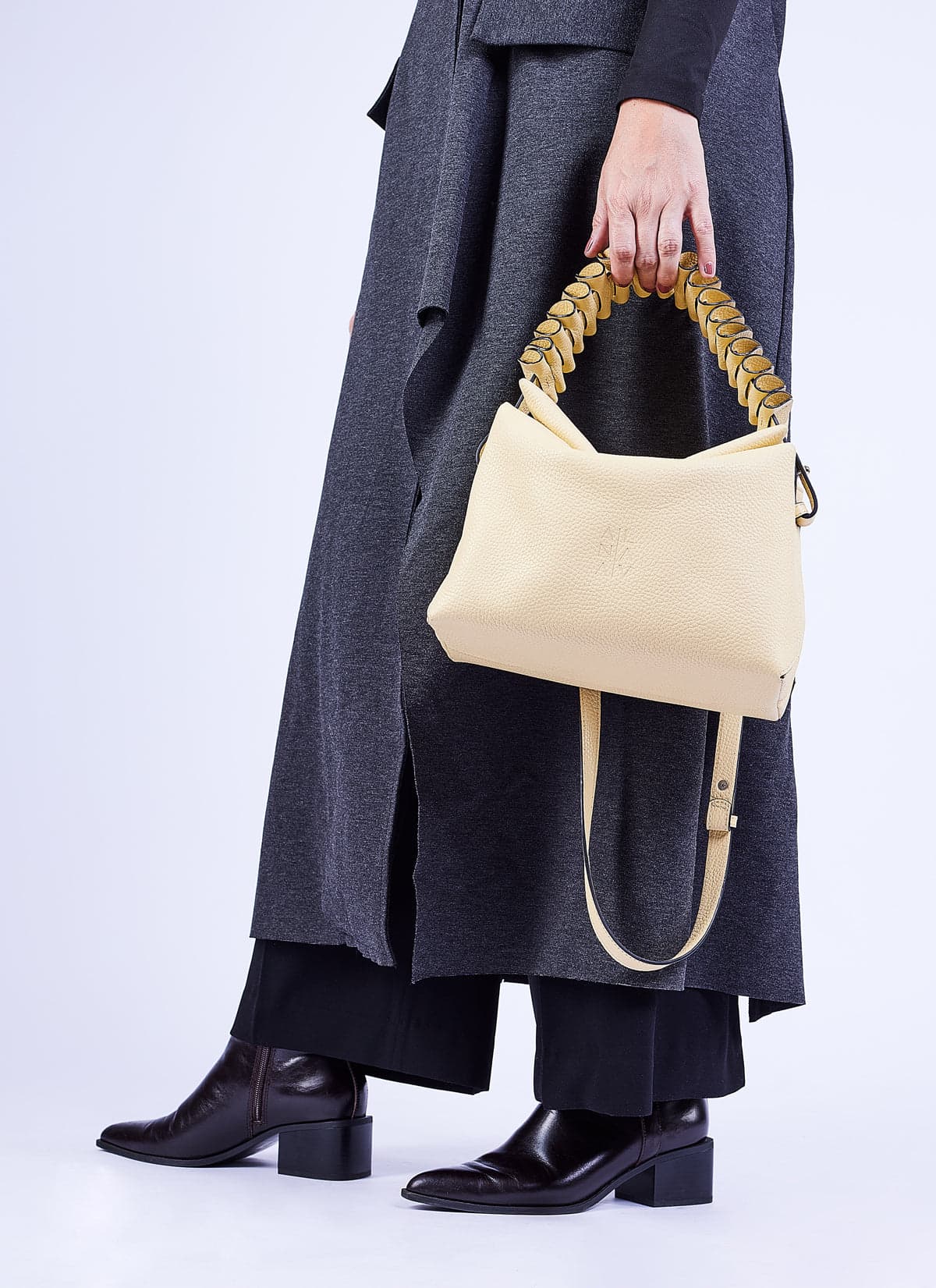 Ana hobo bag - Nueva correa Ondas Amarillo mantequilla