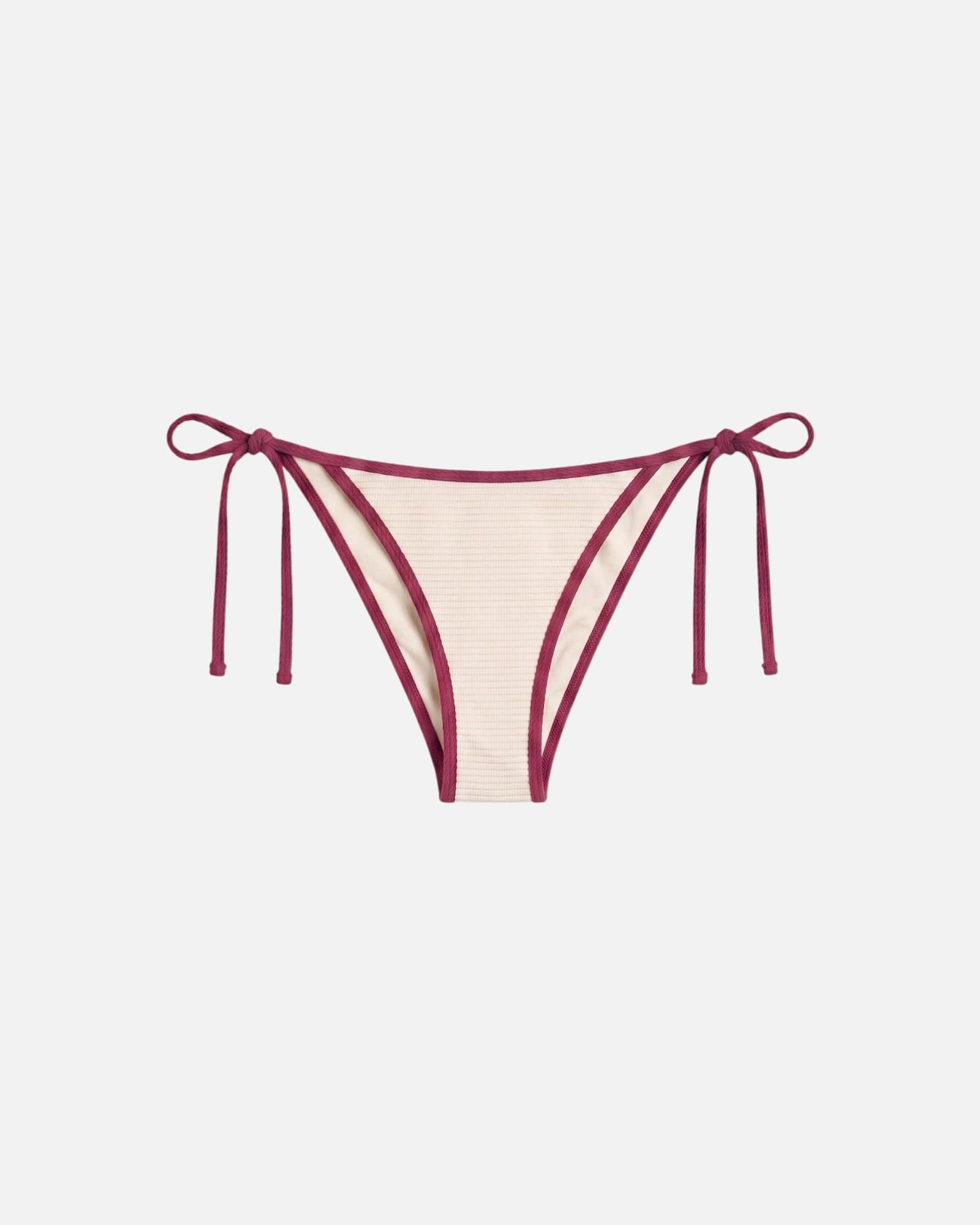 Bikini bottom con ribete en contraste y lazo / Marfil Rosa