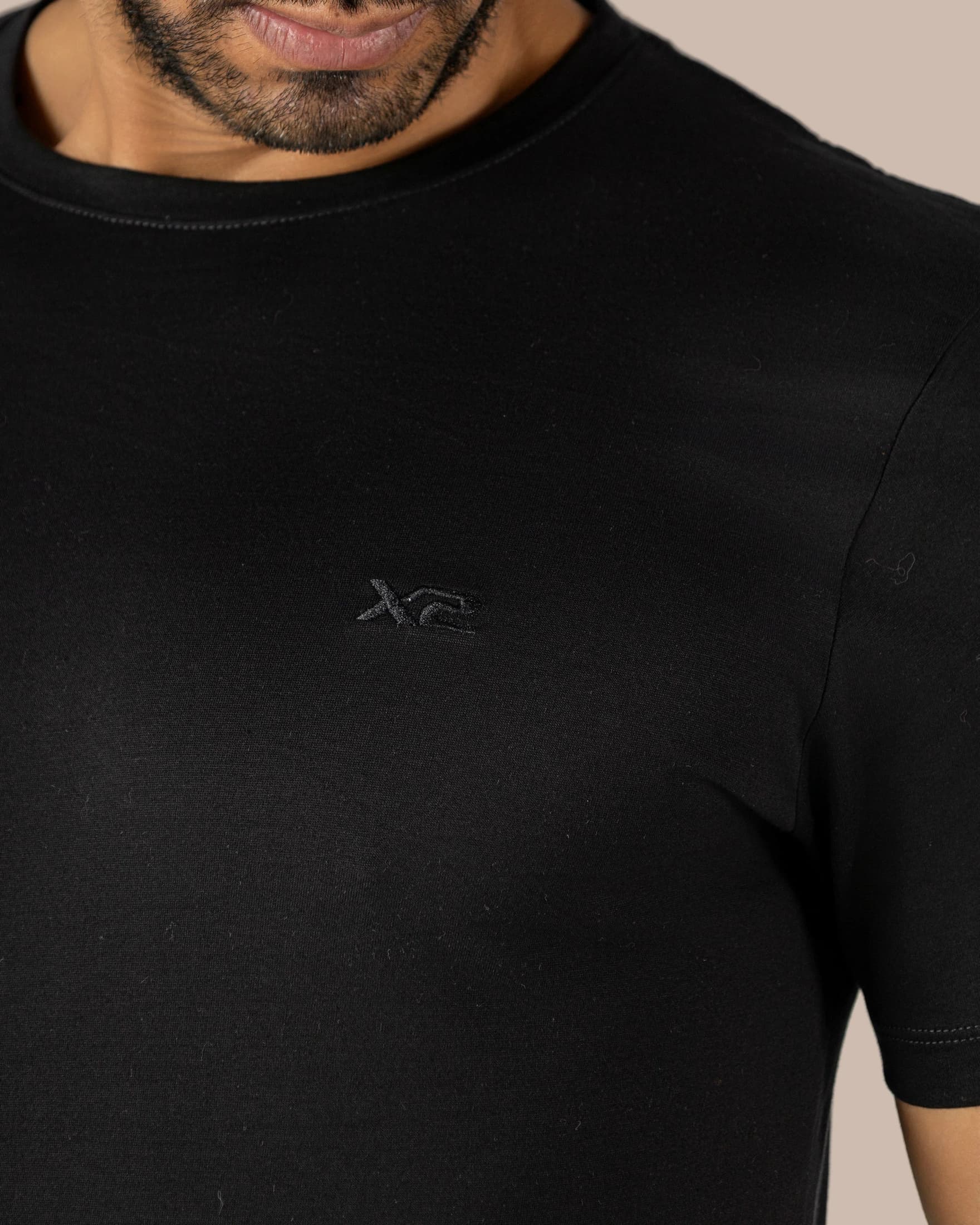 Camiseta Cuello Redondo Algodón Parma Negro X2