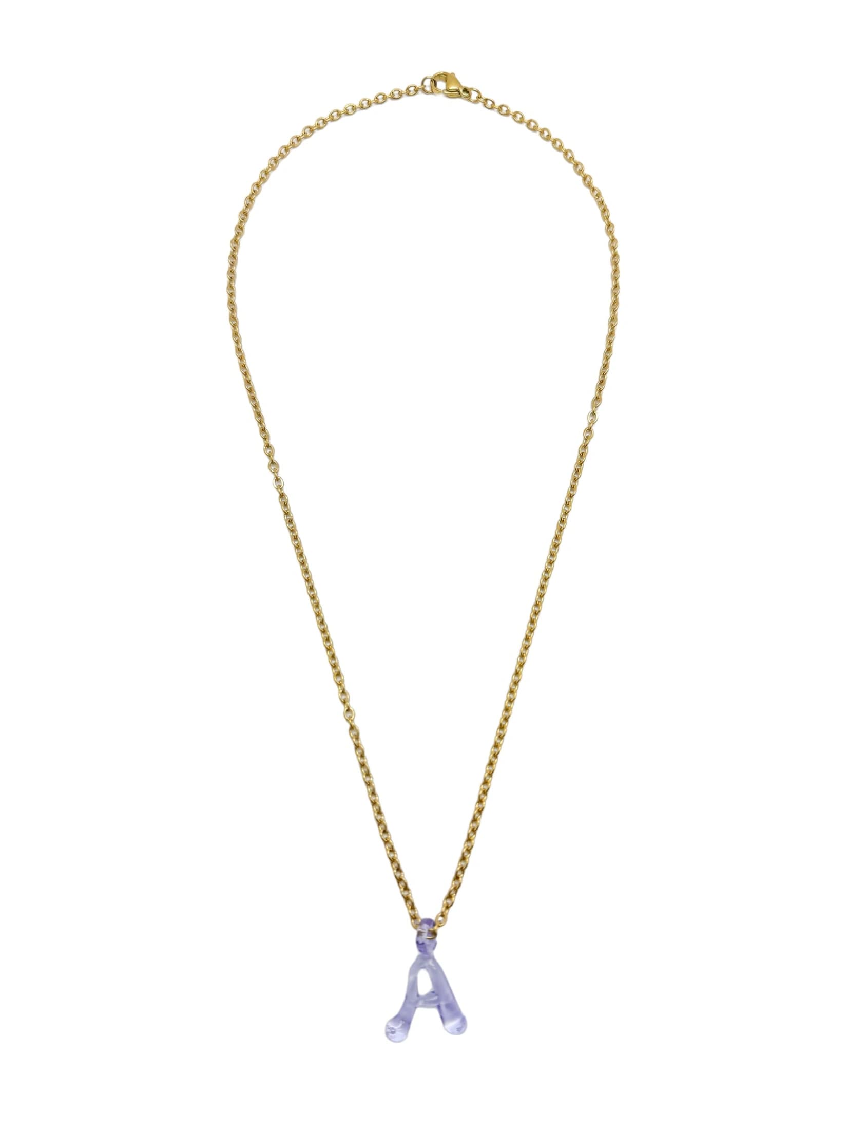 purpple glass necklace 1 letter - imagen 3