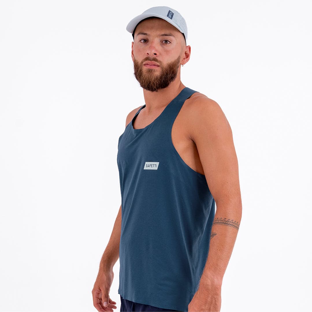 CAMISETA RUNNING MANGA SISA LEVIT AZUL OSCURO PARA HOMBRE - imagen 3