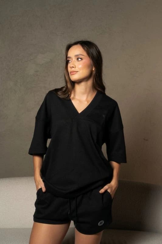 T-shirt overzisedWomen Negro - imagen 1