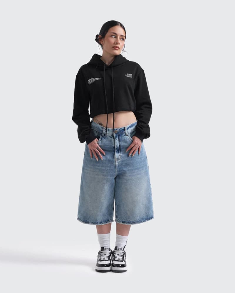 Crop Hoodie Negro Rebels - imagen 2
