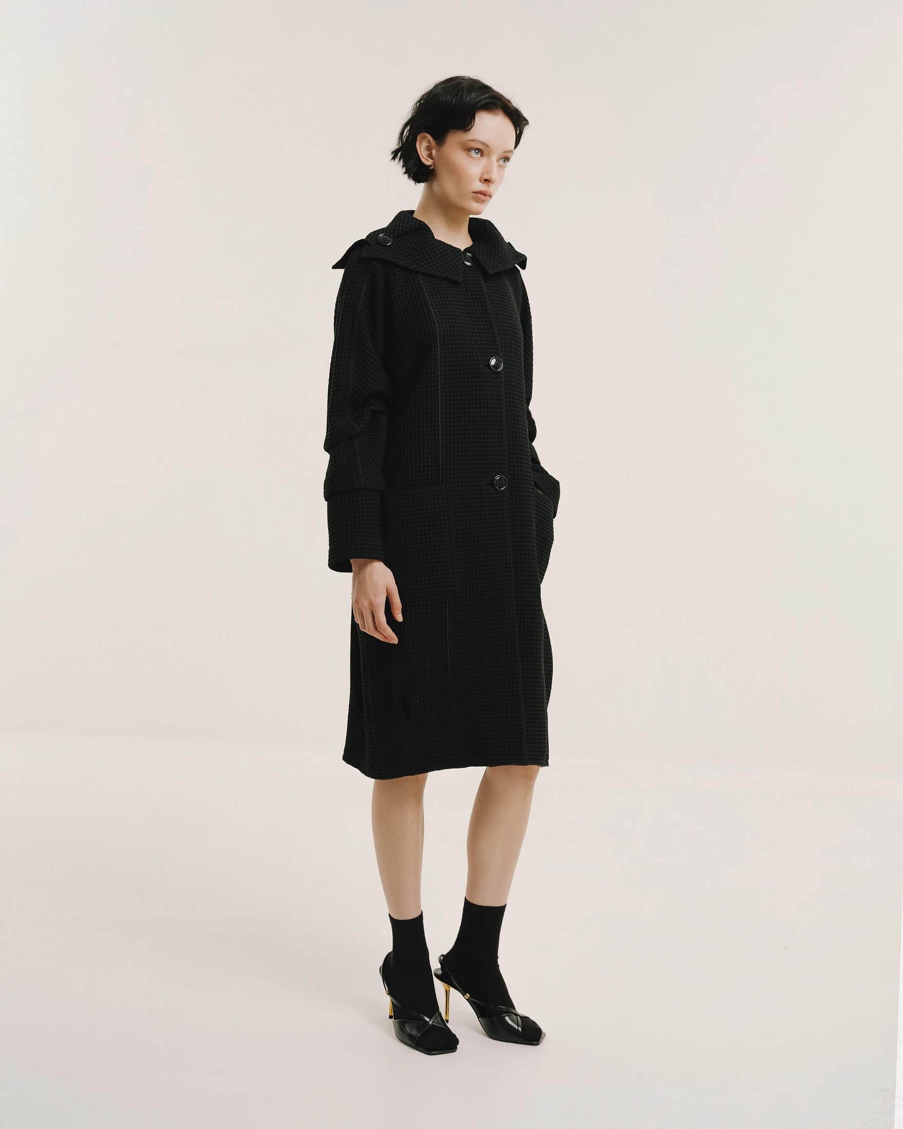 Waffle Lightweight Wool Sailor Coat