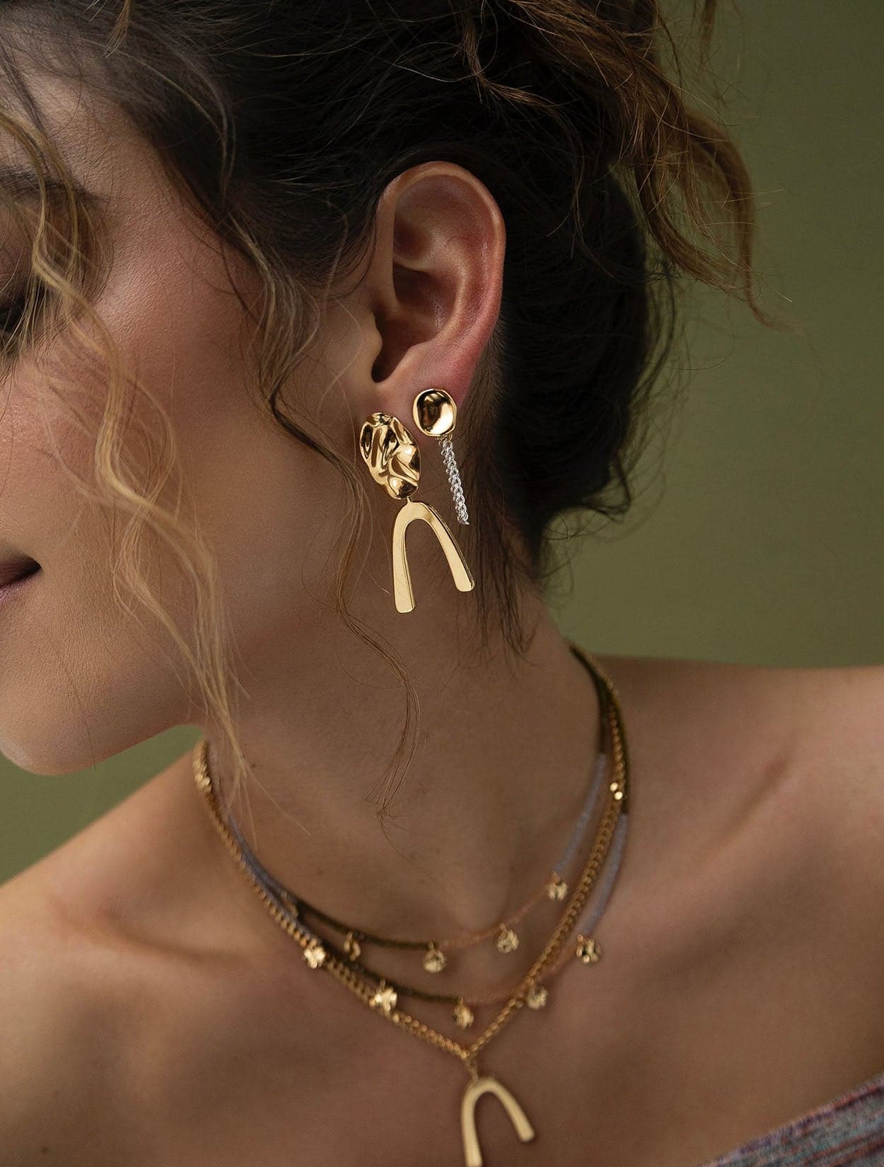 ARETES DE CADENA DUO ZOE - imagen 3