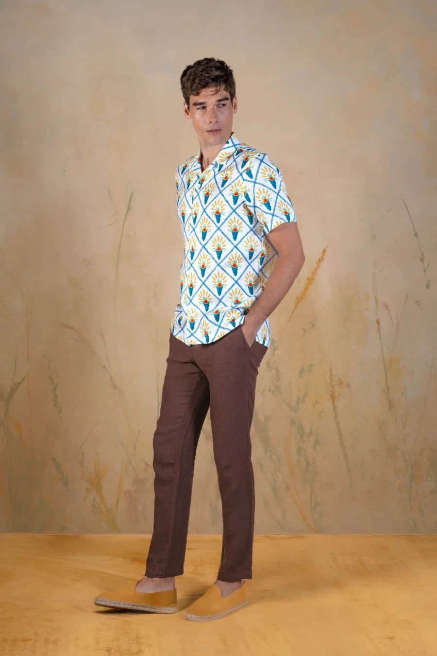 Aurum linen bowling shirt white - imagen 2