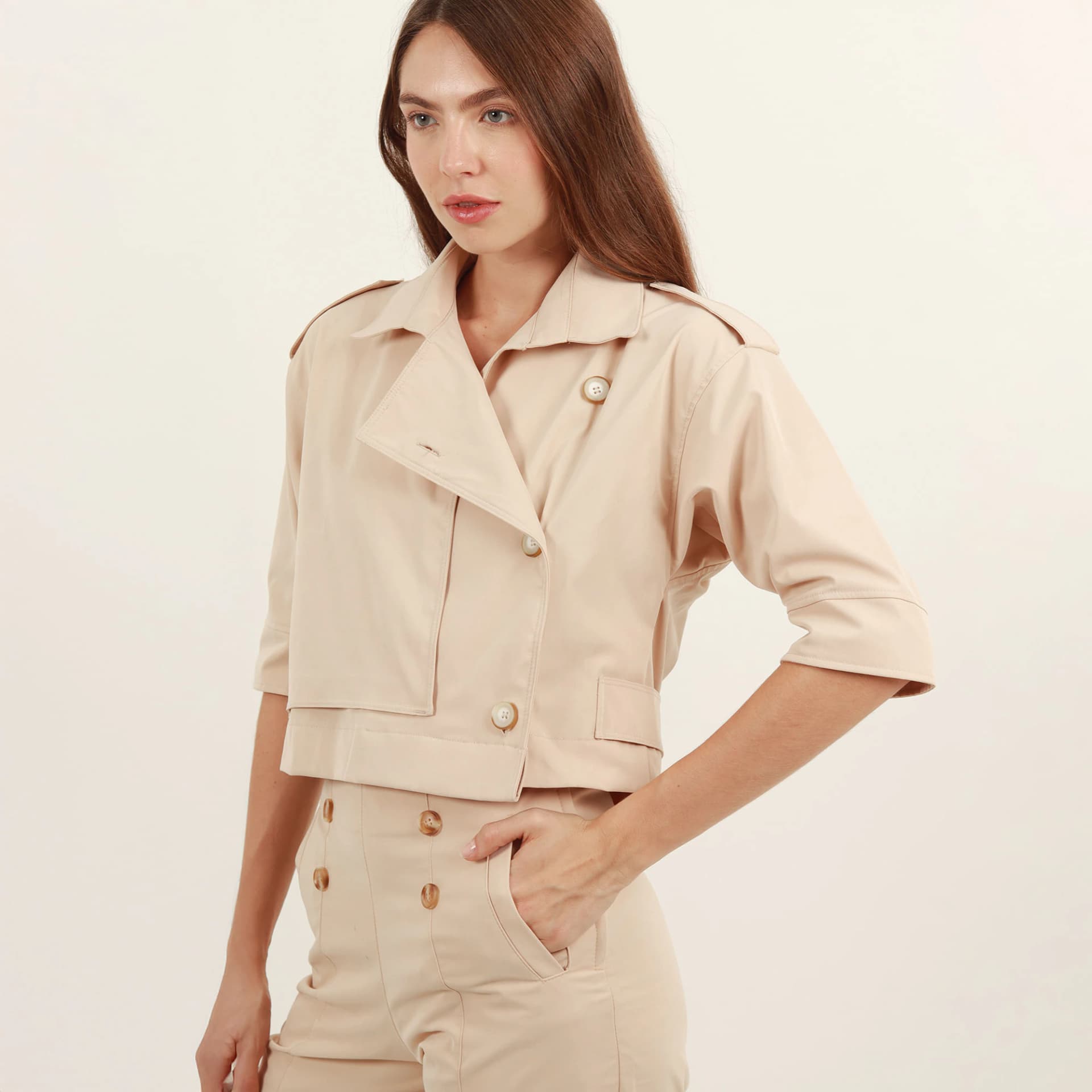Blusa Cuello Solapa Manga 3Cuartos - imagen 1