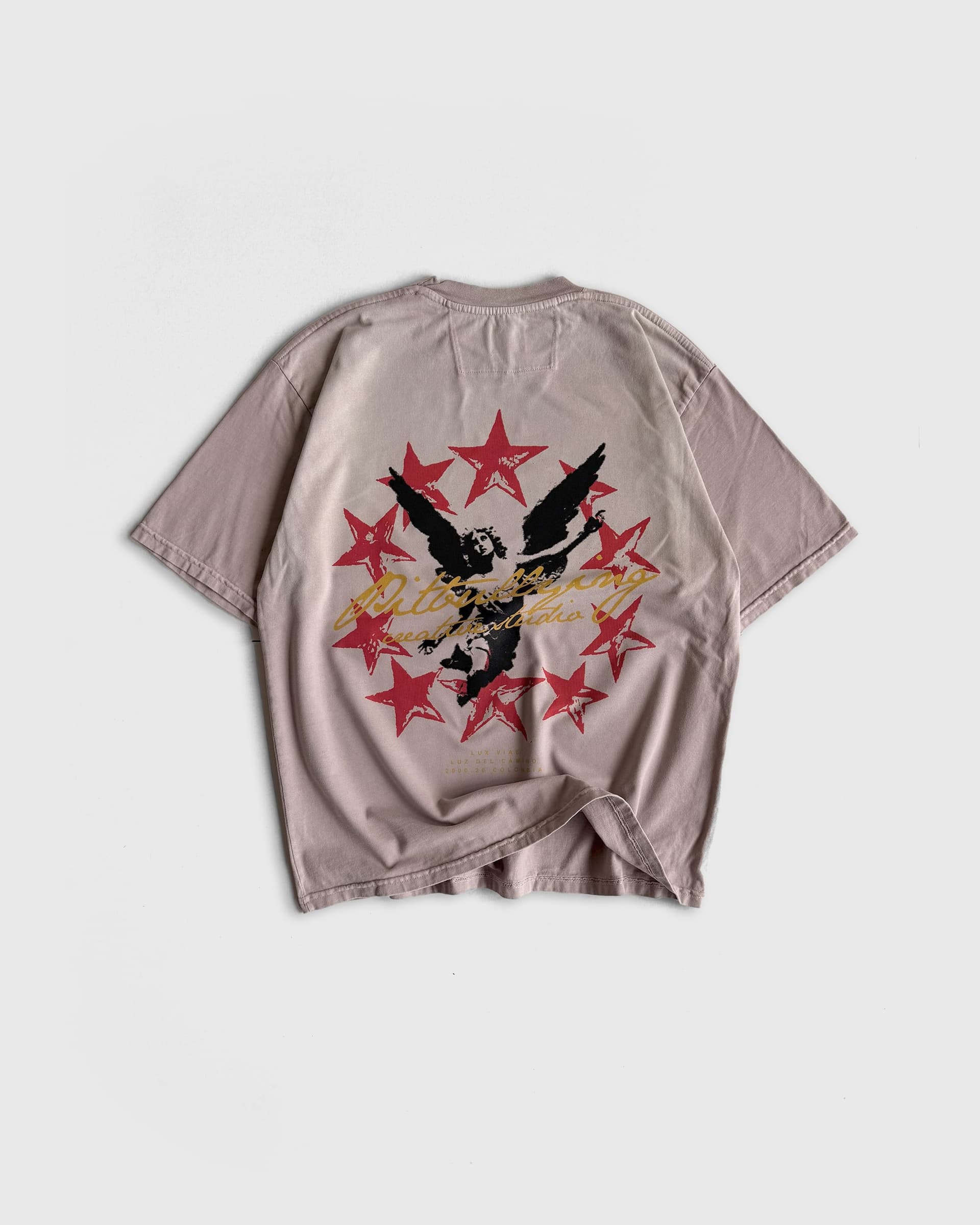 Camiseta Oversize Stars Angel Beige