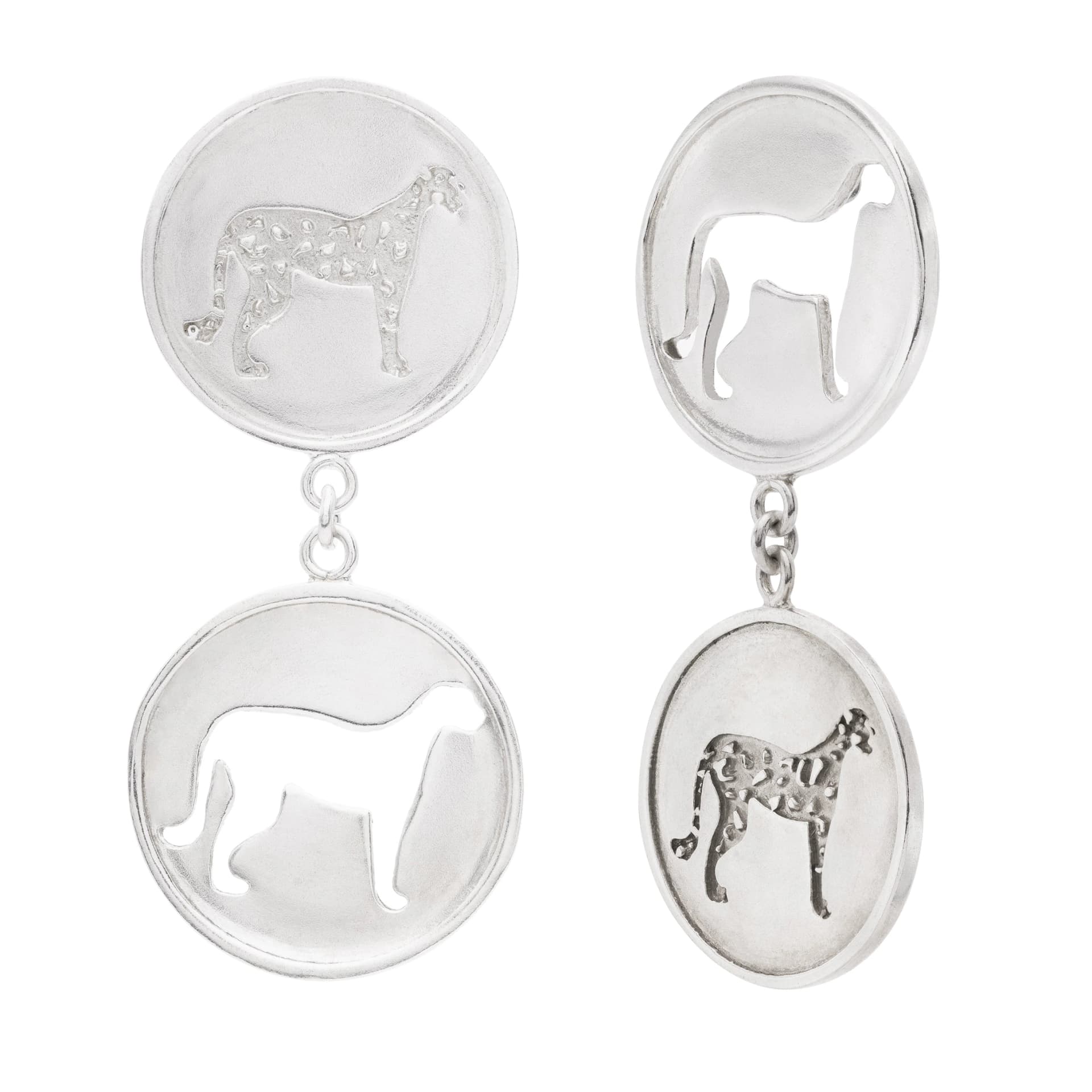 Double Jaguar Coin Earrings - imagen 1