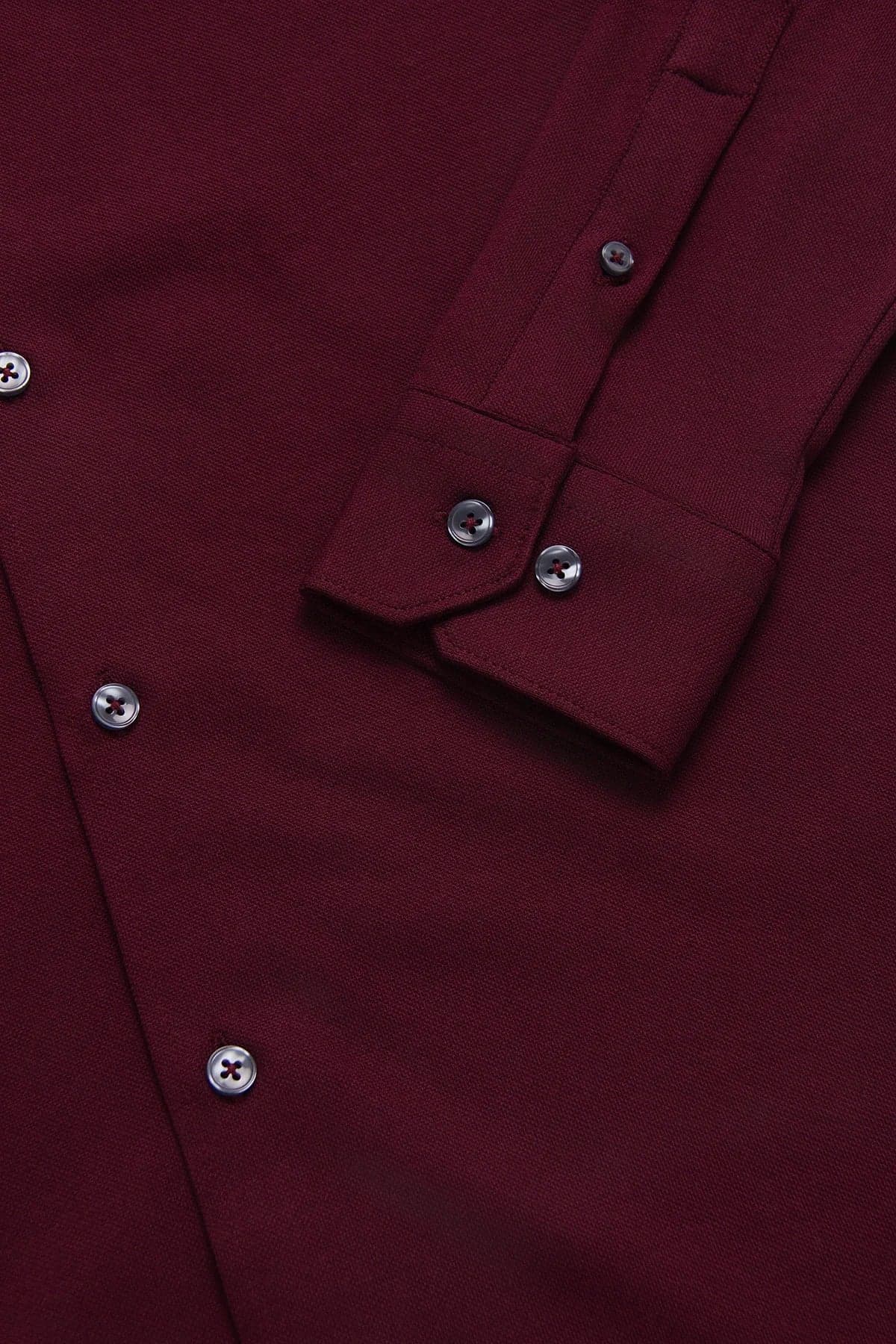 Camisa Piqué Algodón Borgoña - imagen 3