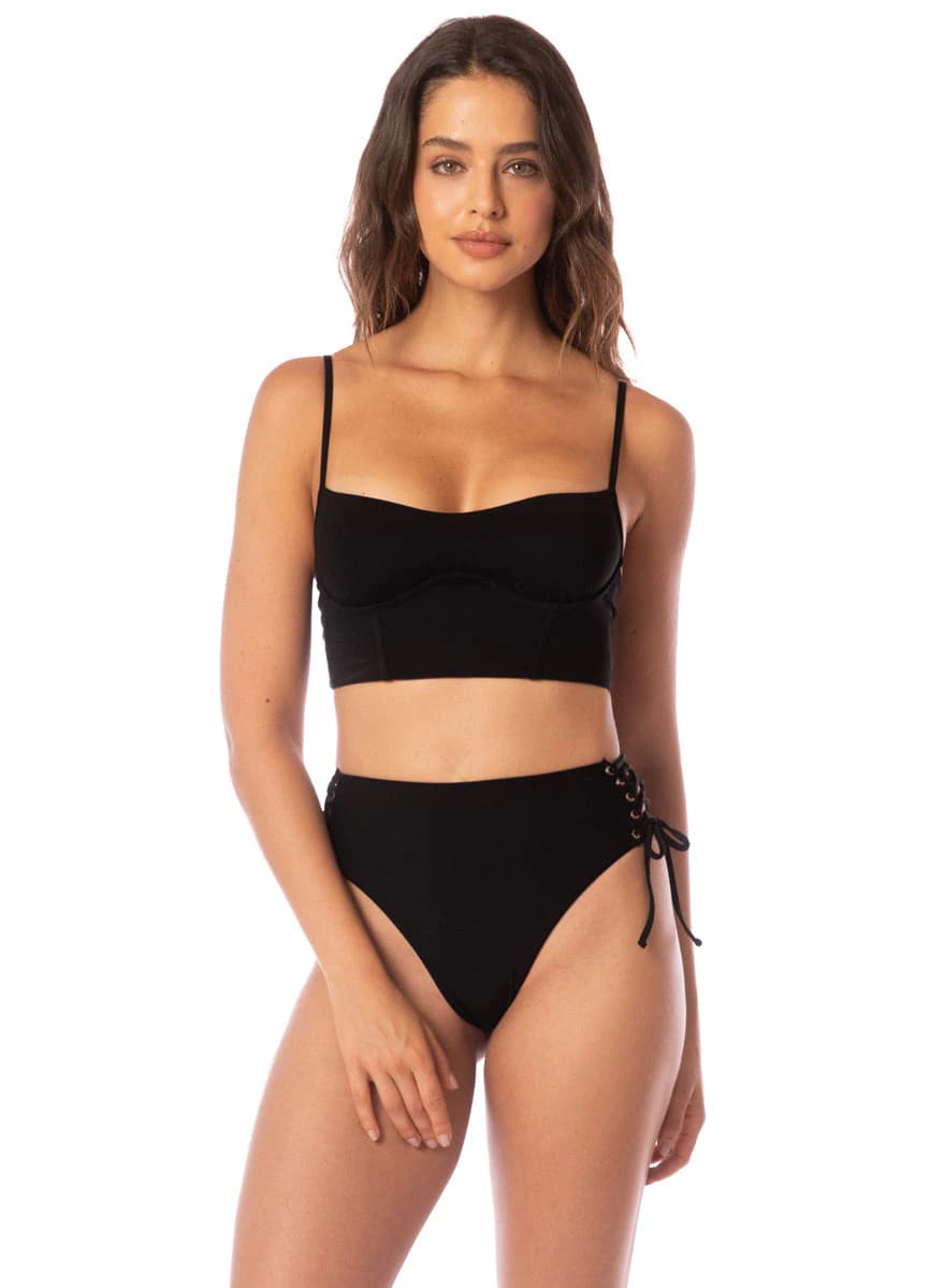 Maaji Midnight Shadow Twinkly Underwire Bustier Bikini Top - imagen 1
