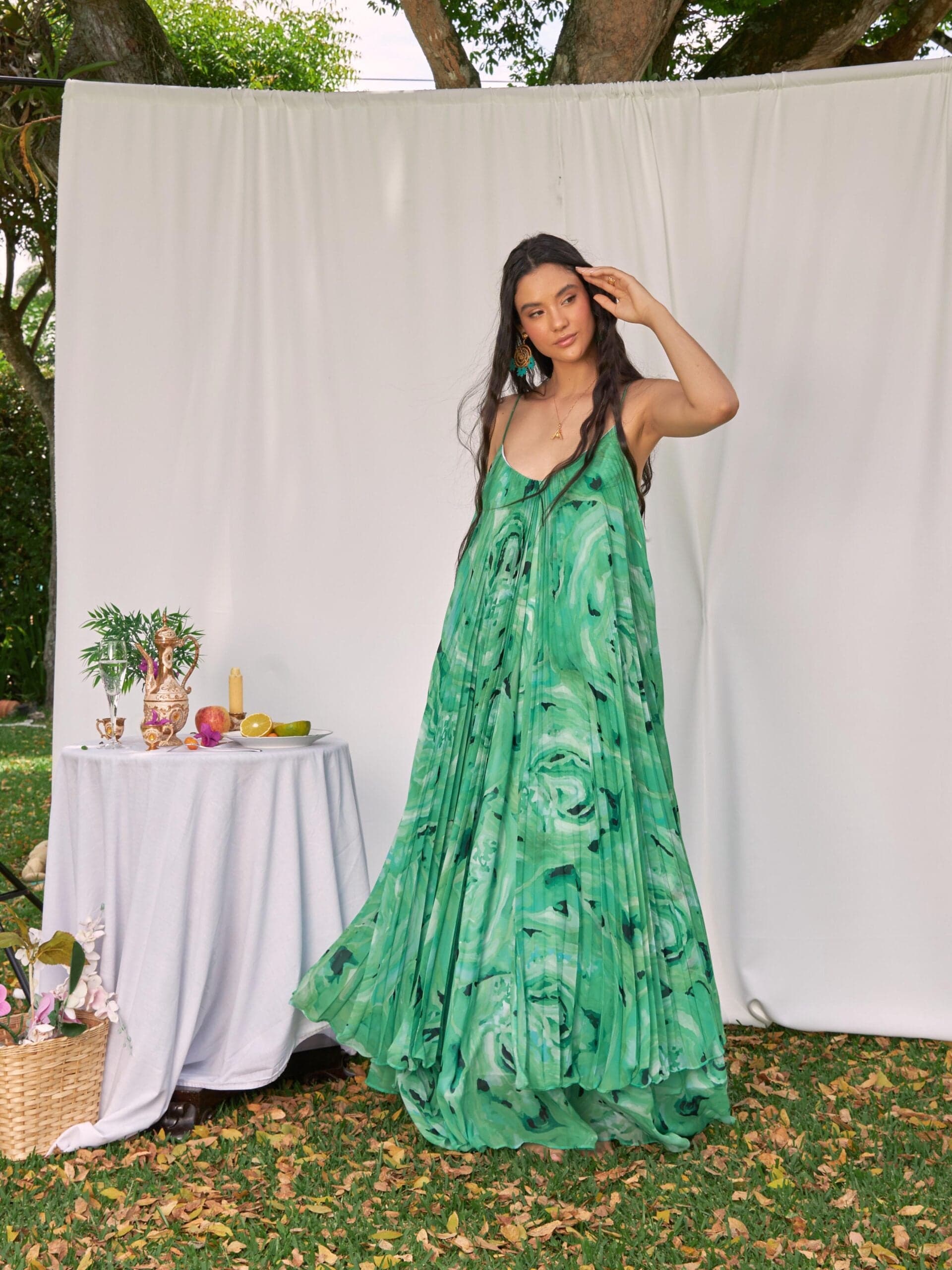 Vestido Aratoca Verde Estampado - imagen 1