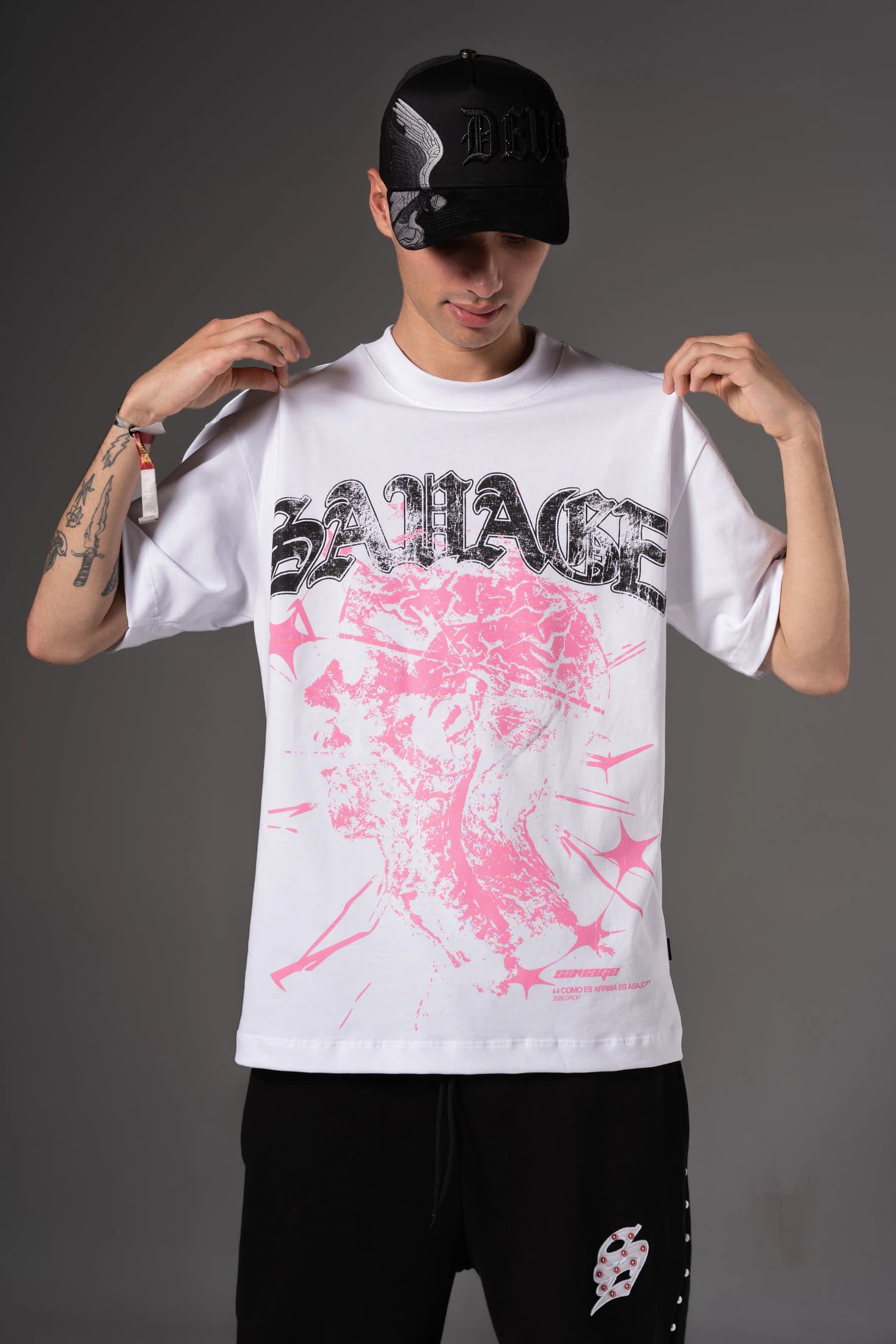 Camiseta Oversize Help rosa savage  250 gramos 14653 - imagen 6