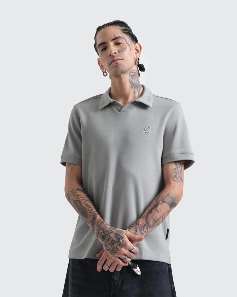 Polo Relaxed Fit Gris Cemento - imagen 1