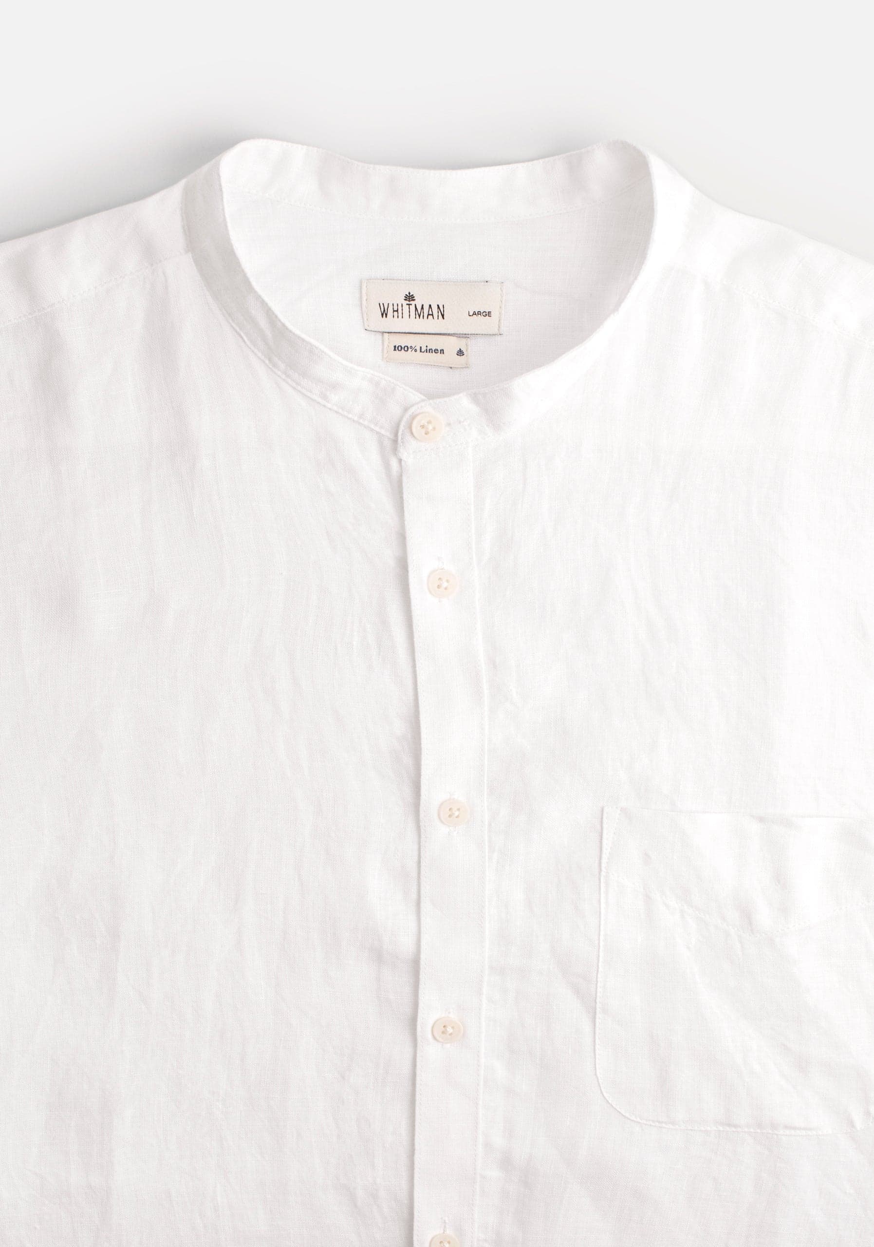 Camisa H Lino Cuello Nerú Bols. Blanco - imagen 4