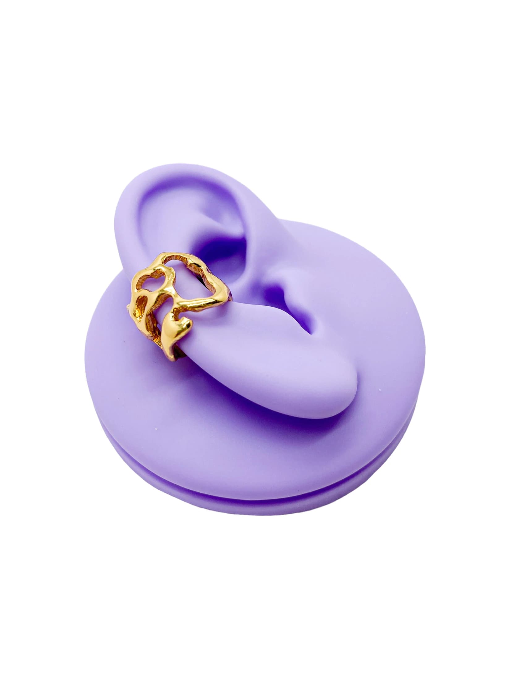 ear cuff irregular redondo cosmic water gold - imagen 2