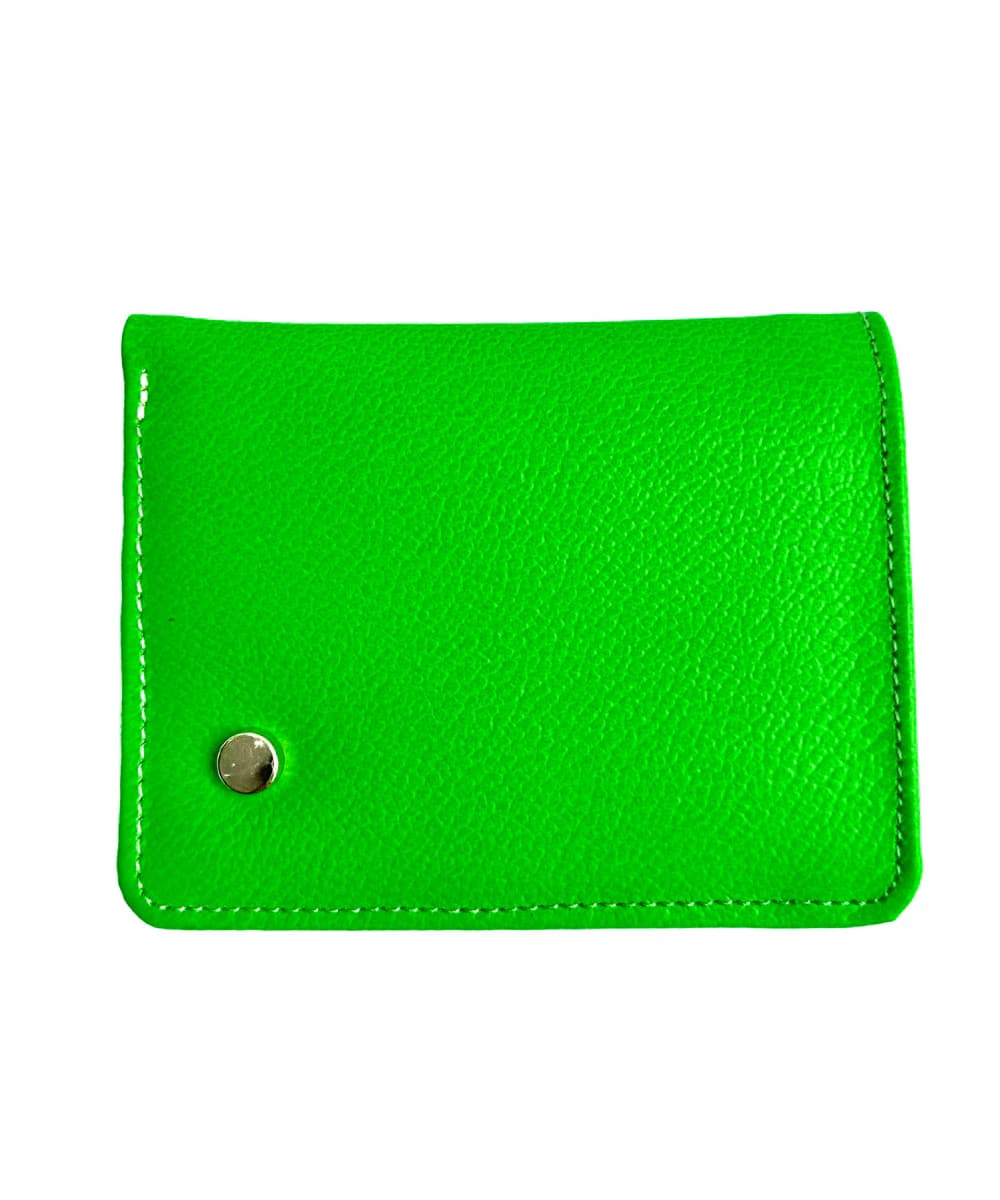Billetera para mujer en cuero verde neón - imagen 1