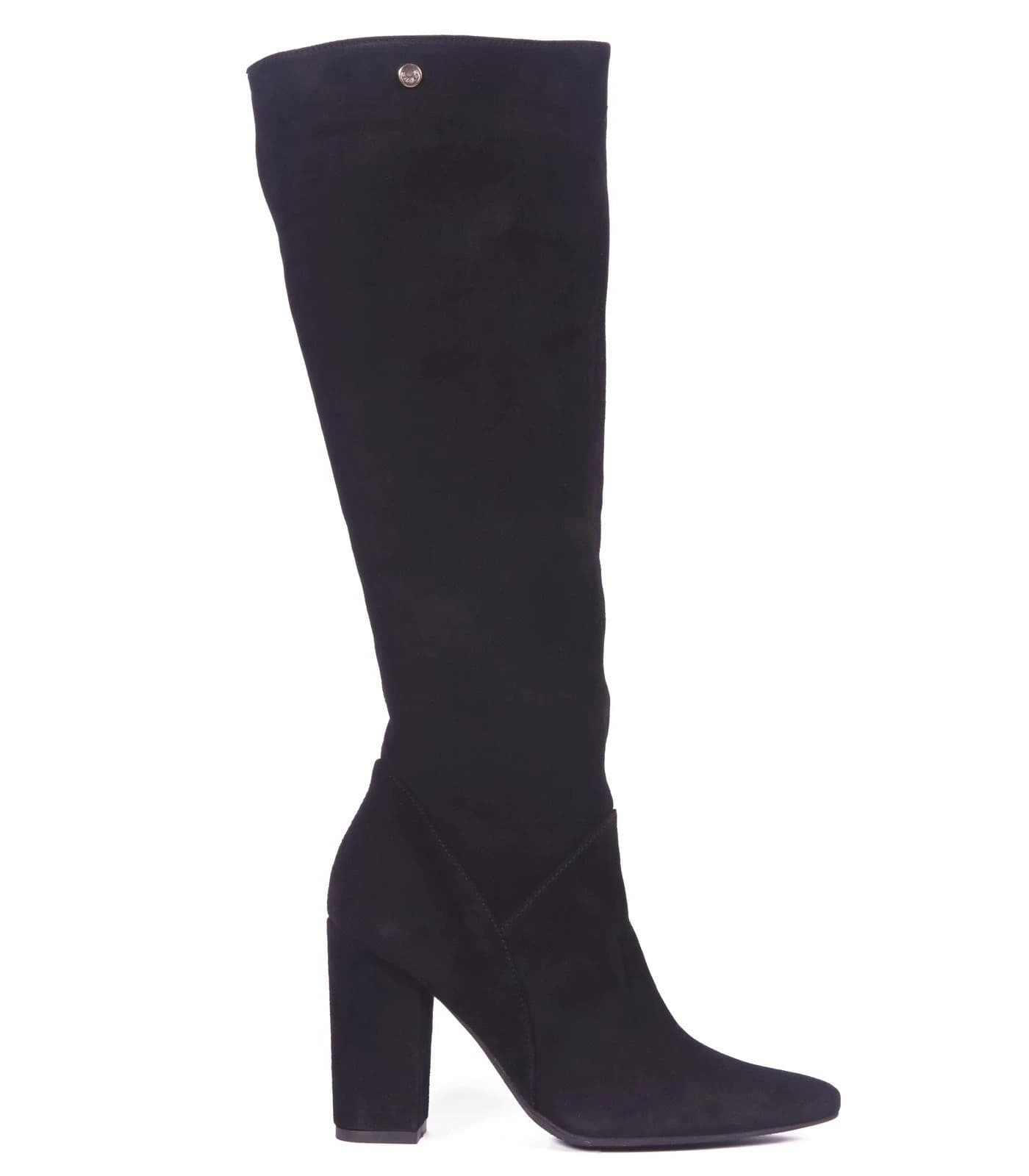 Bota Slouchy Maggie Ante Negro - imagen 1