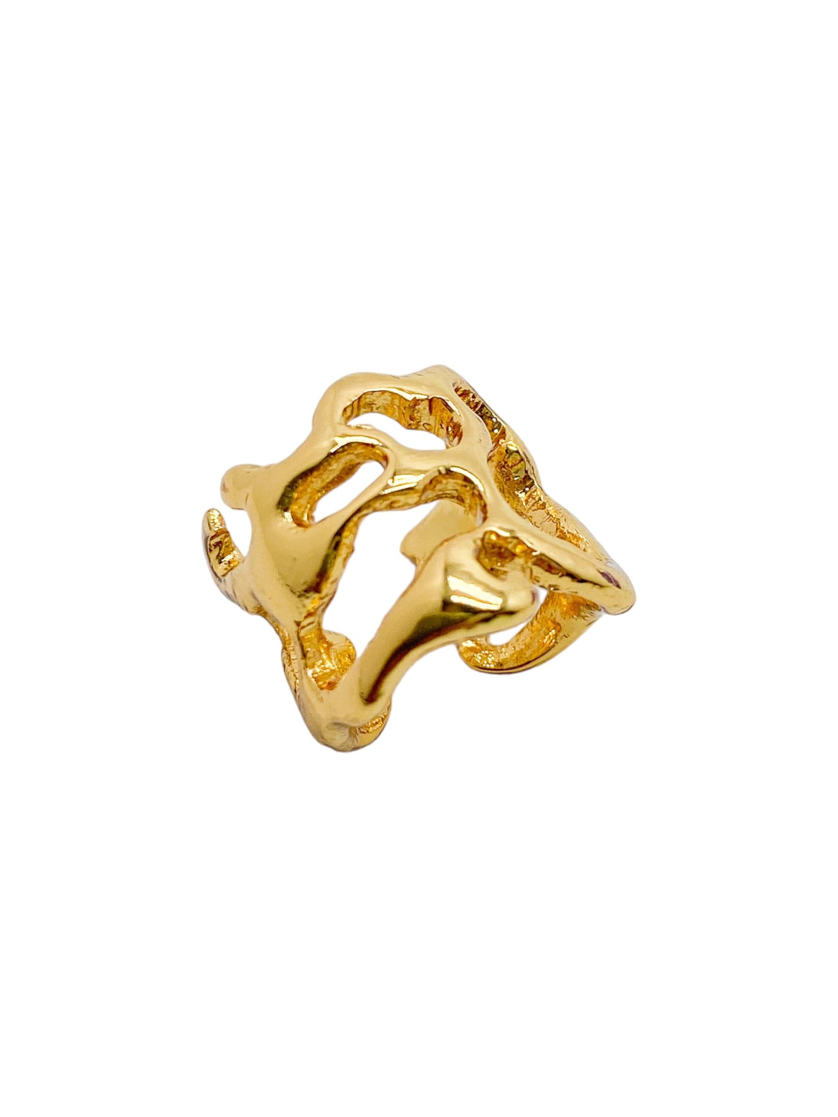 ear cuff irregular redondo cosmic water gold - imagen 4