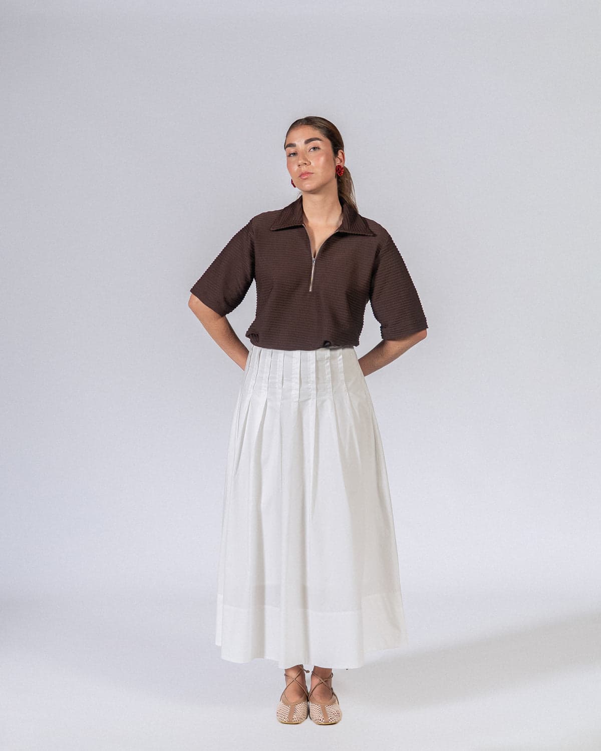 Falda Plisé Maxi Blanco - imagen 5