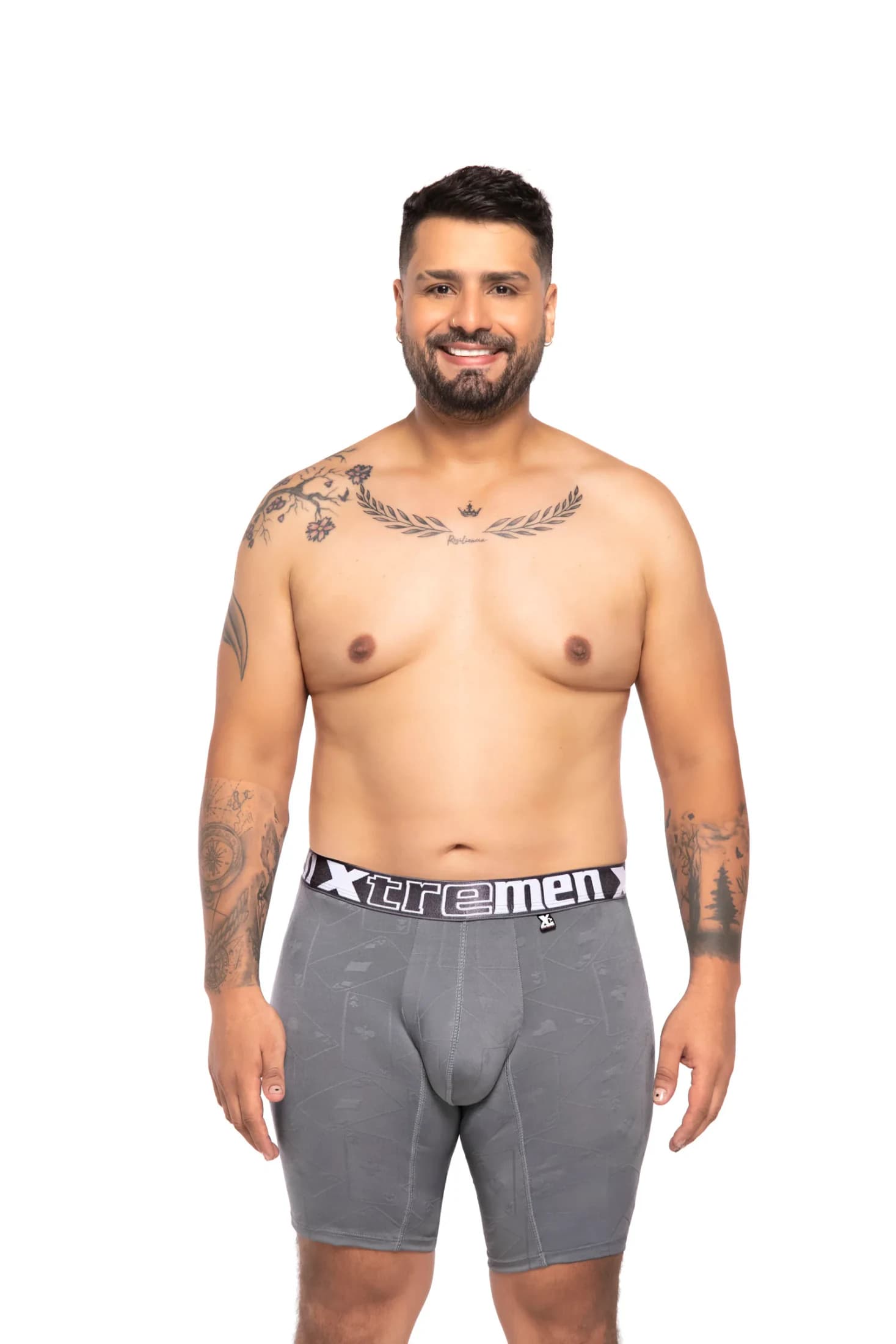 BOXER CLASICO  EXTRAGRANDE MICROFIBRA  JACQUARD  NAIPE AZUL OSC - imagen 5