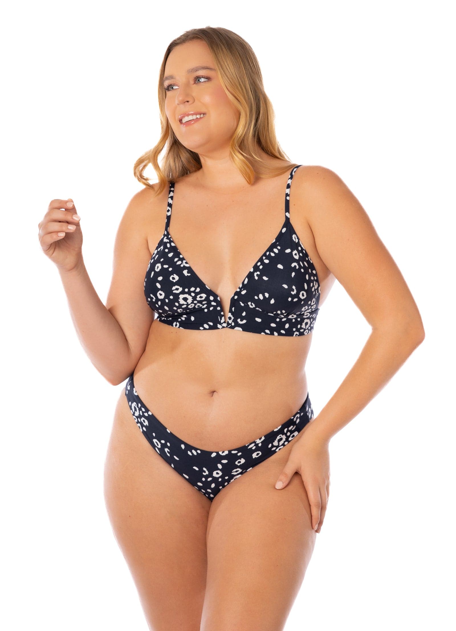 Maaji Ink Cheeta Parade Long Line Triangle Bikini Top - imagen 1