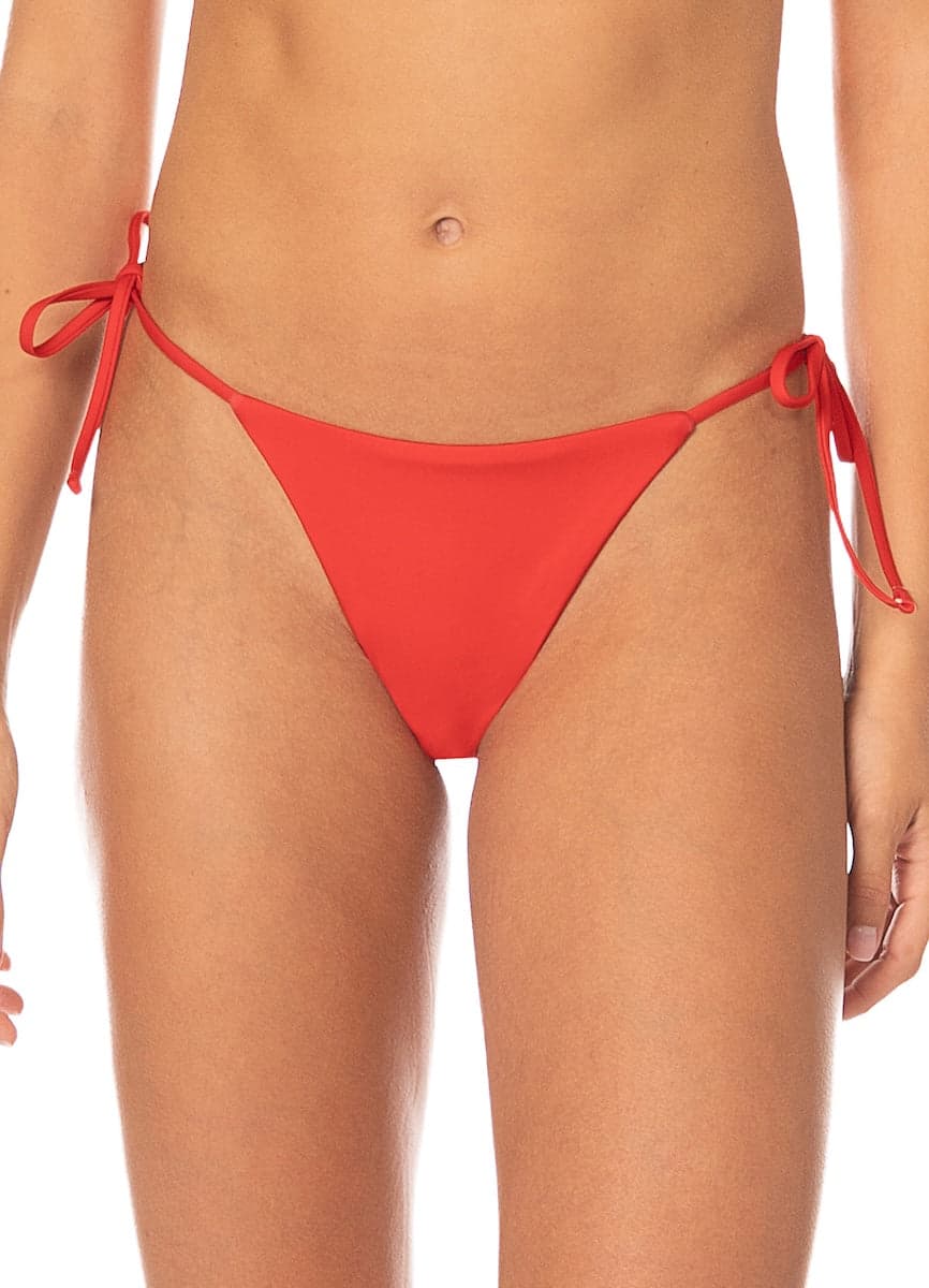 Maaji Red Camelia Agave Low Rise Single Strap Bikini Bottom - imagen 3