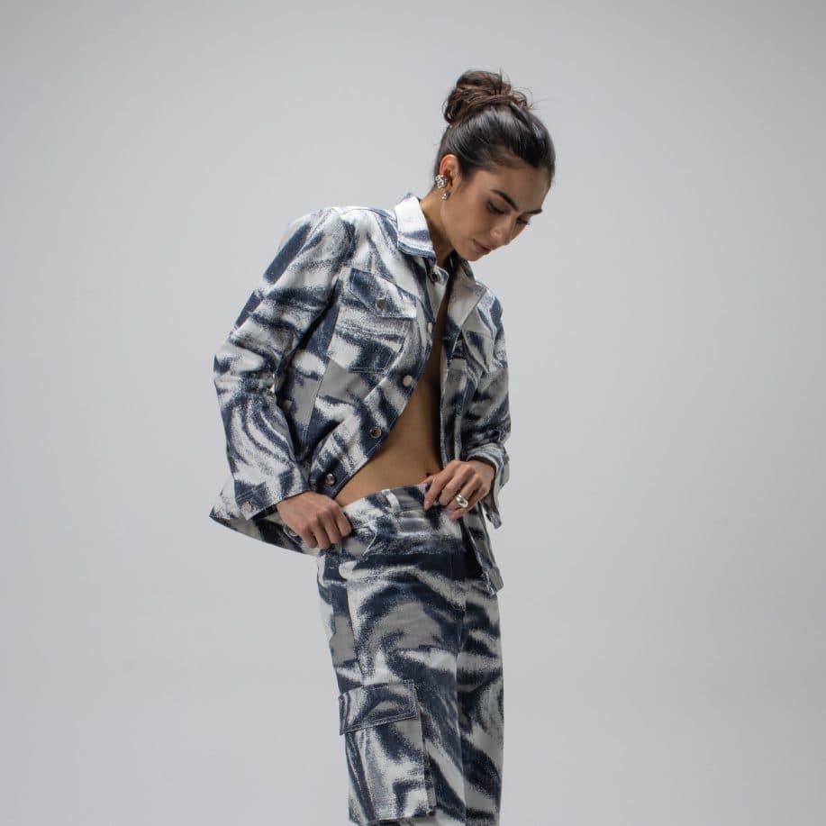 Chaqueta – Denim – Abstract Blue