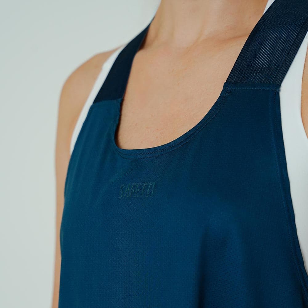 CAMISETA RUNNING MANGA SISA PACELINE AZUL OSCURO PARA MUJER - imagen 4