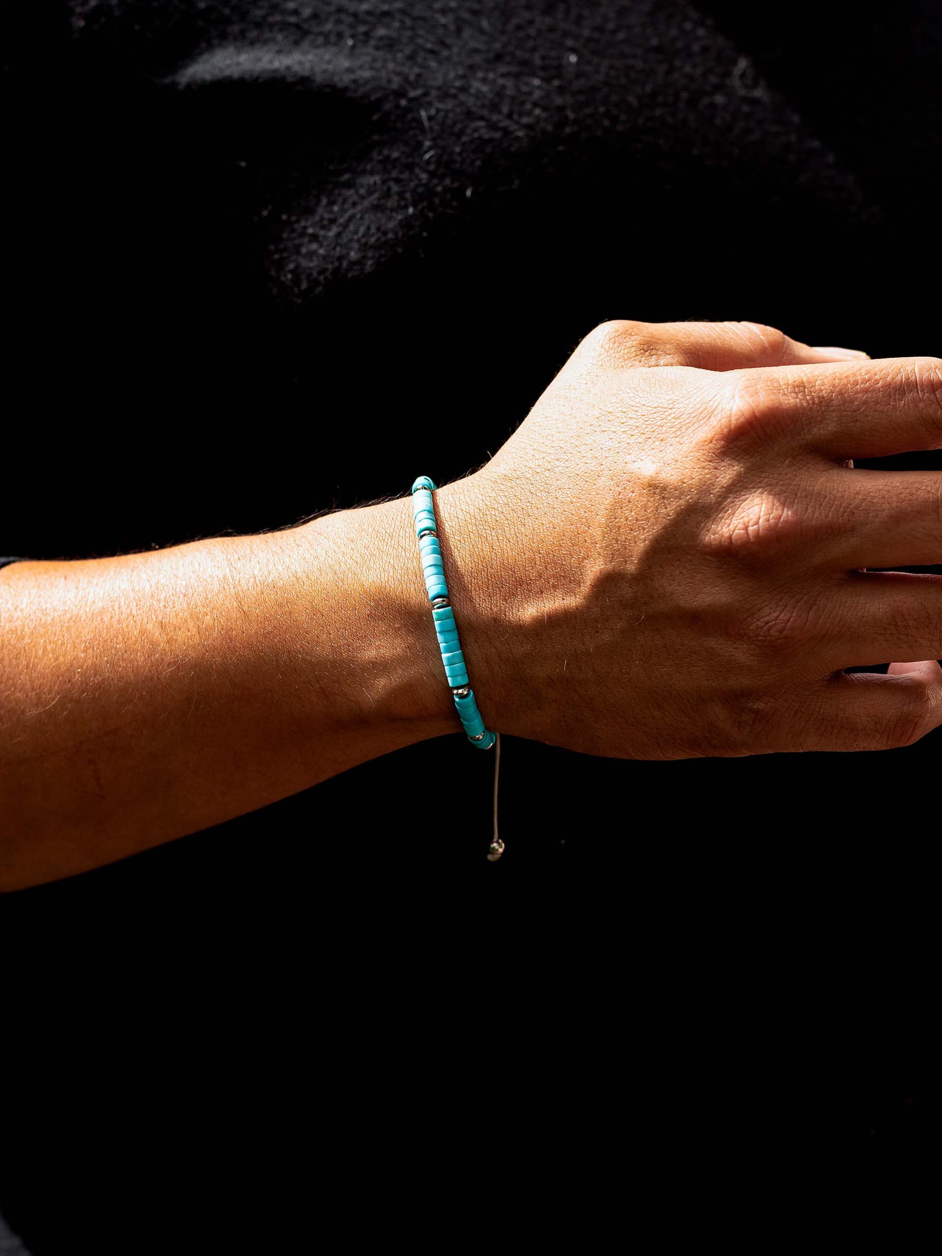 Brazalete Turquesa 4mm Heishi - imagen 6