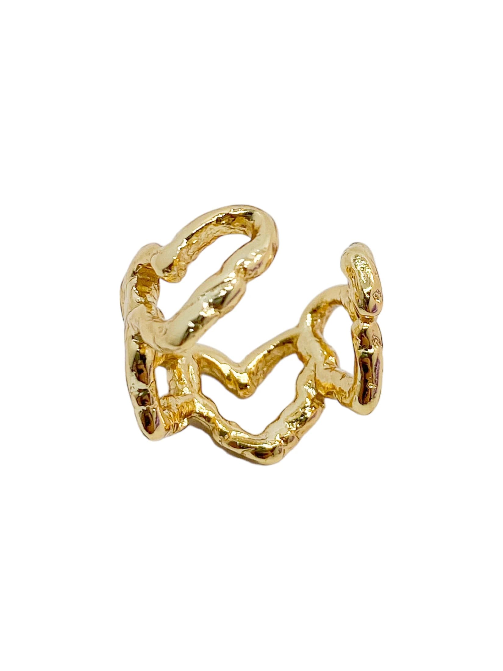 ear cuff corazones cosmic water gold - imagen 3