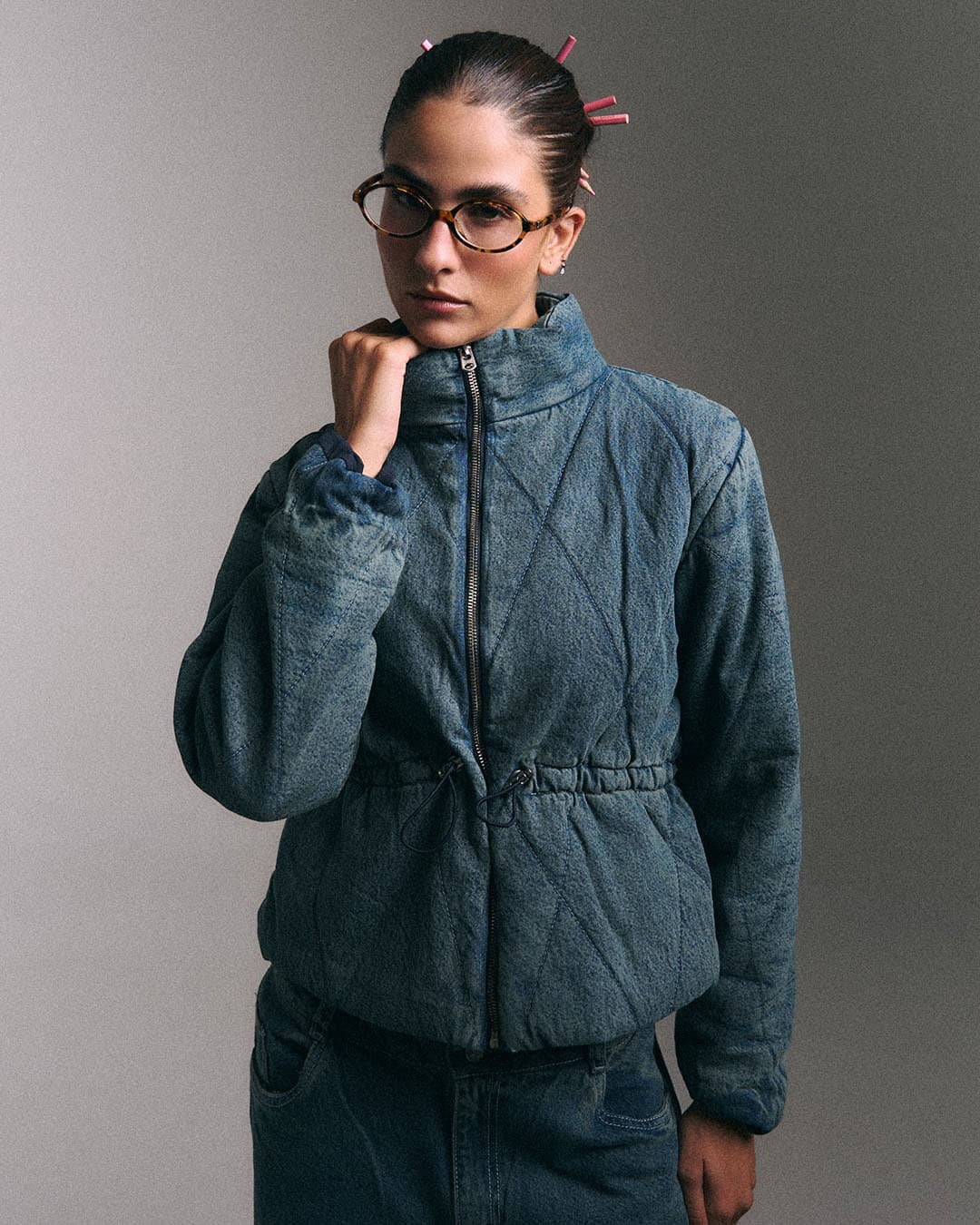 Chaqueta denim simetría