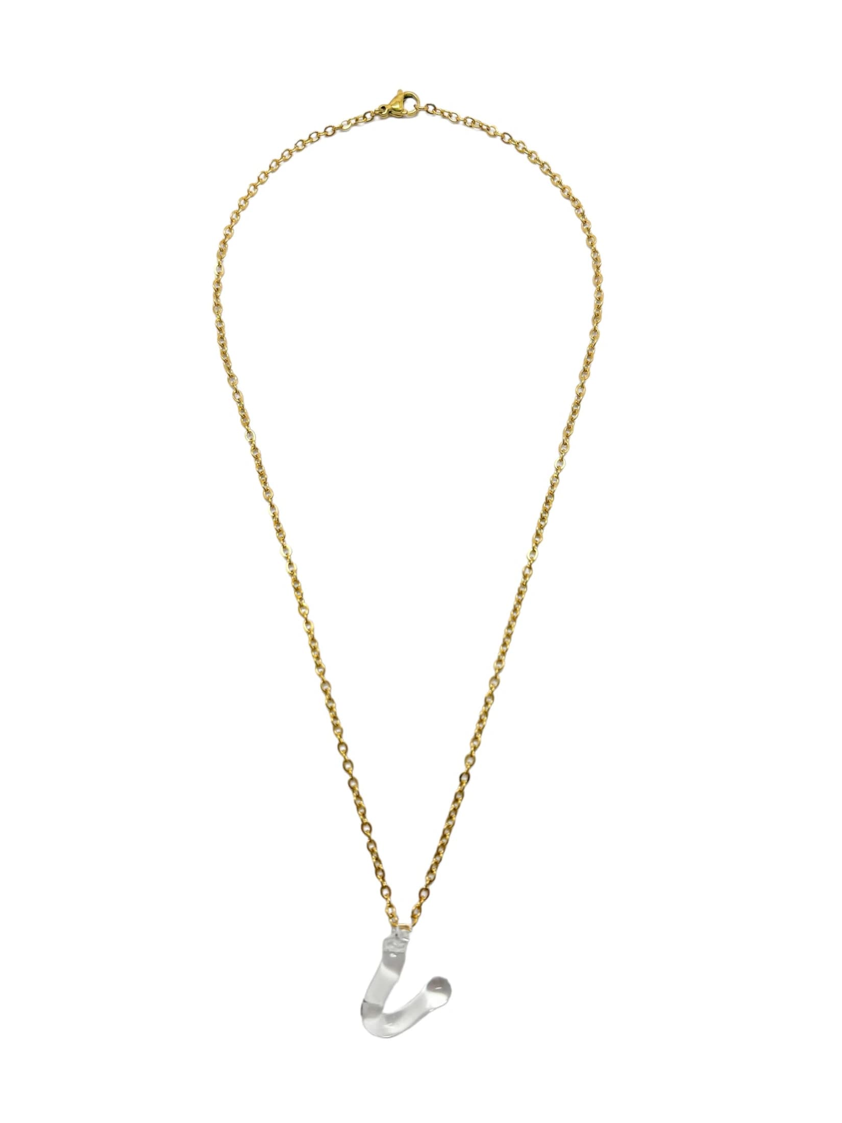 clear glass necklace 1 letter - imagen 26