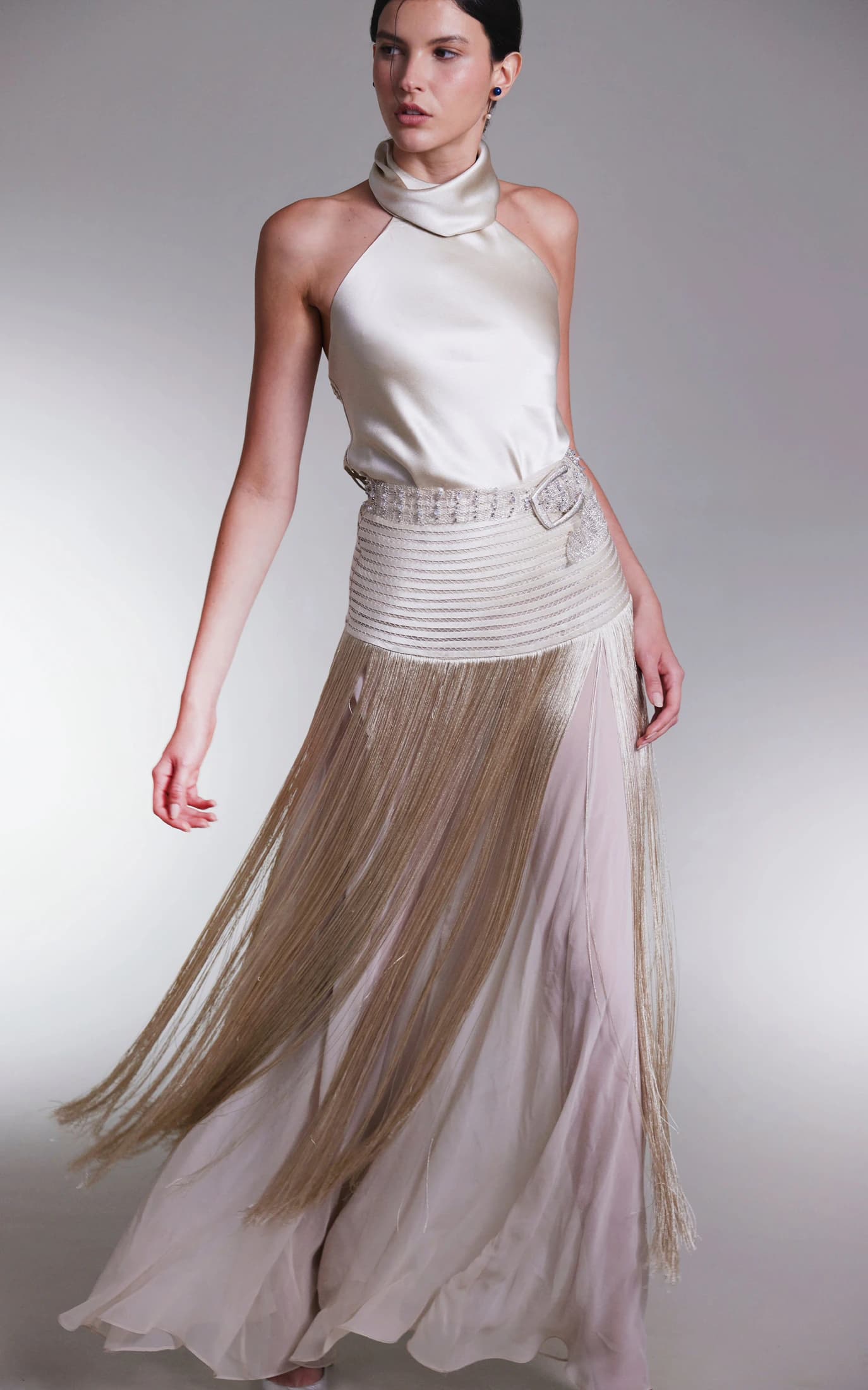Golden Thread Maxi Skirt
