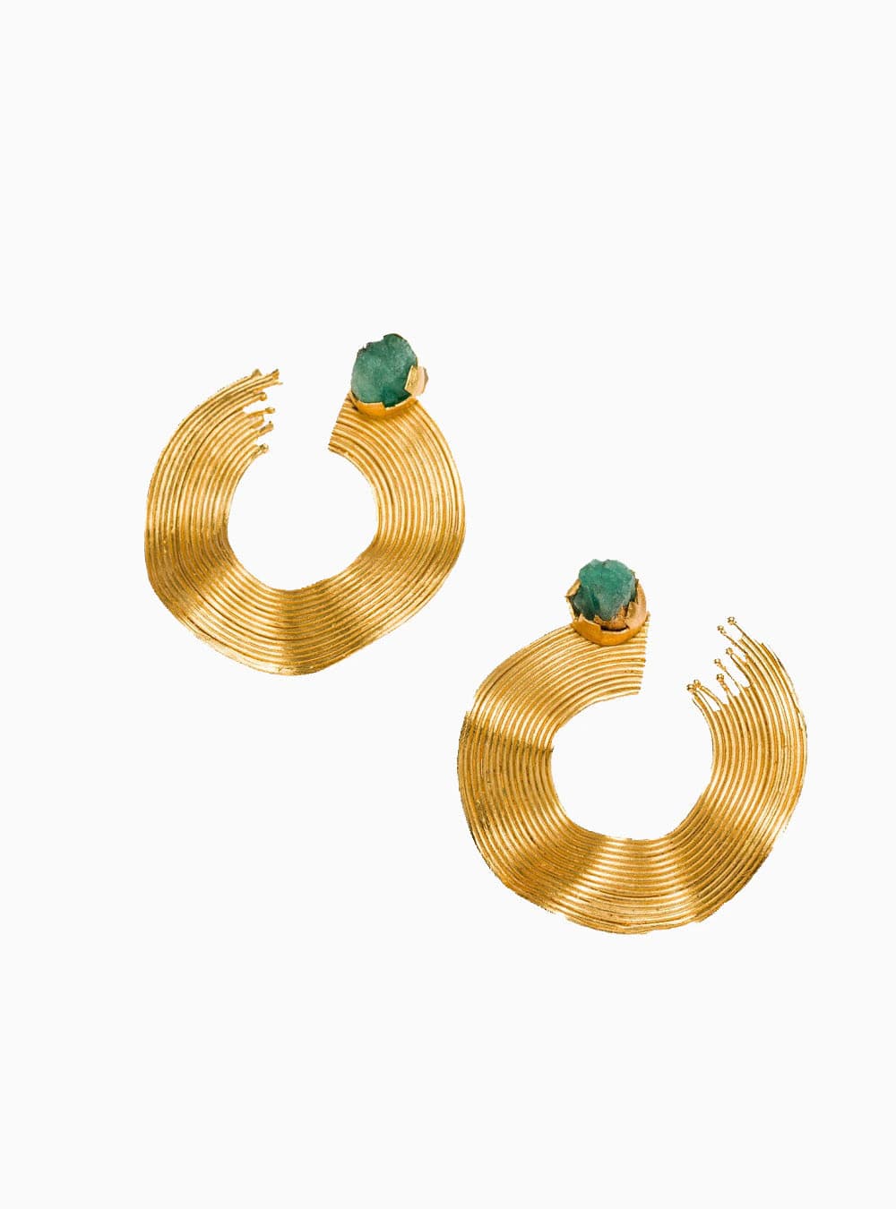 MAXI ARETES OLAS ABIERTAS CON ESMERALDA