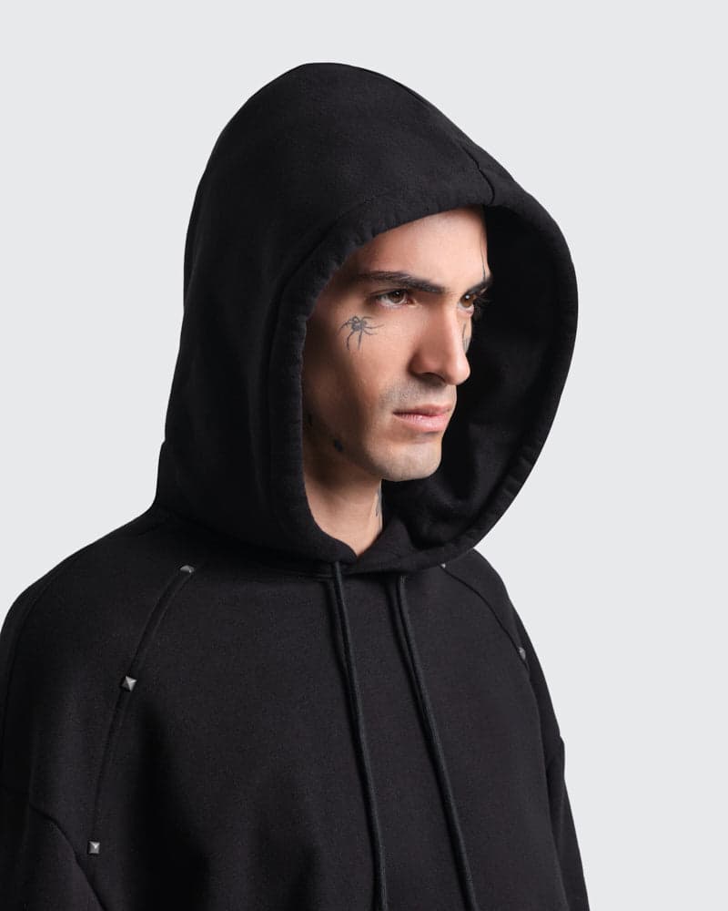 Hoodie Negro Oversize Obsidian - imagen 3