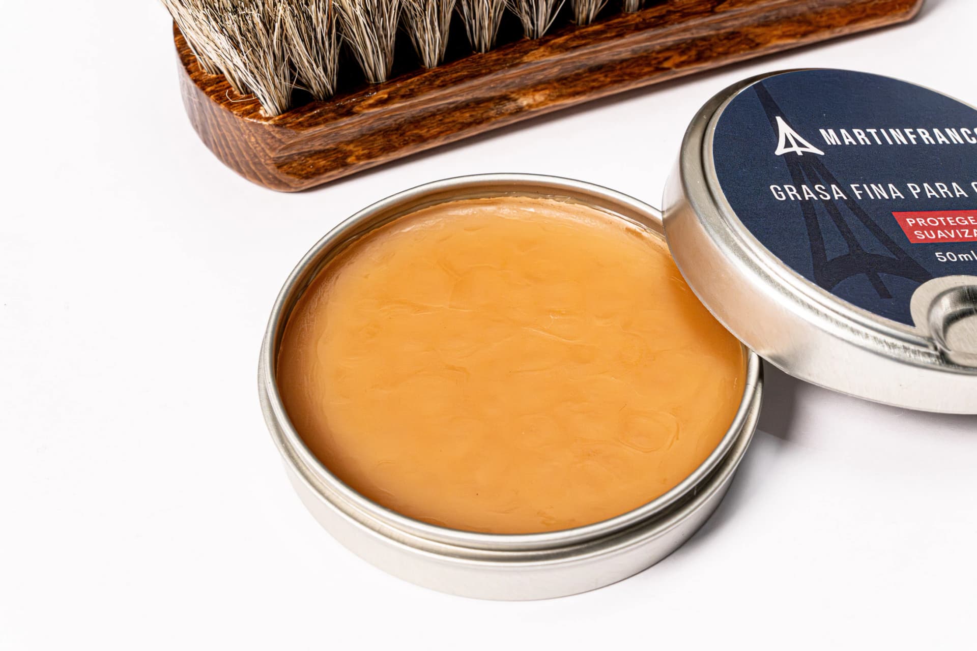 COMBO 2 : Grasa Fina - Crema Esencial - Super Blanco - Shoe Cream Negro - Cepillo Crin - imagen 4