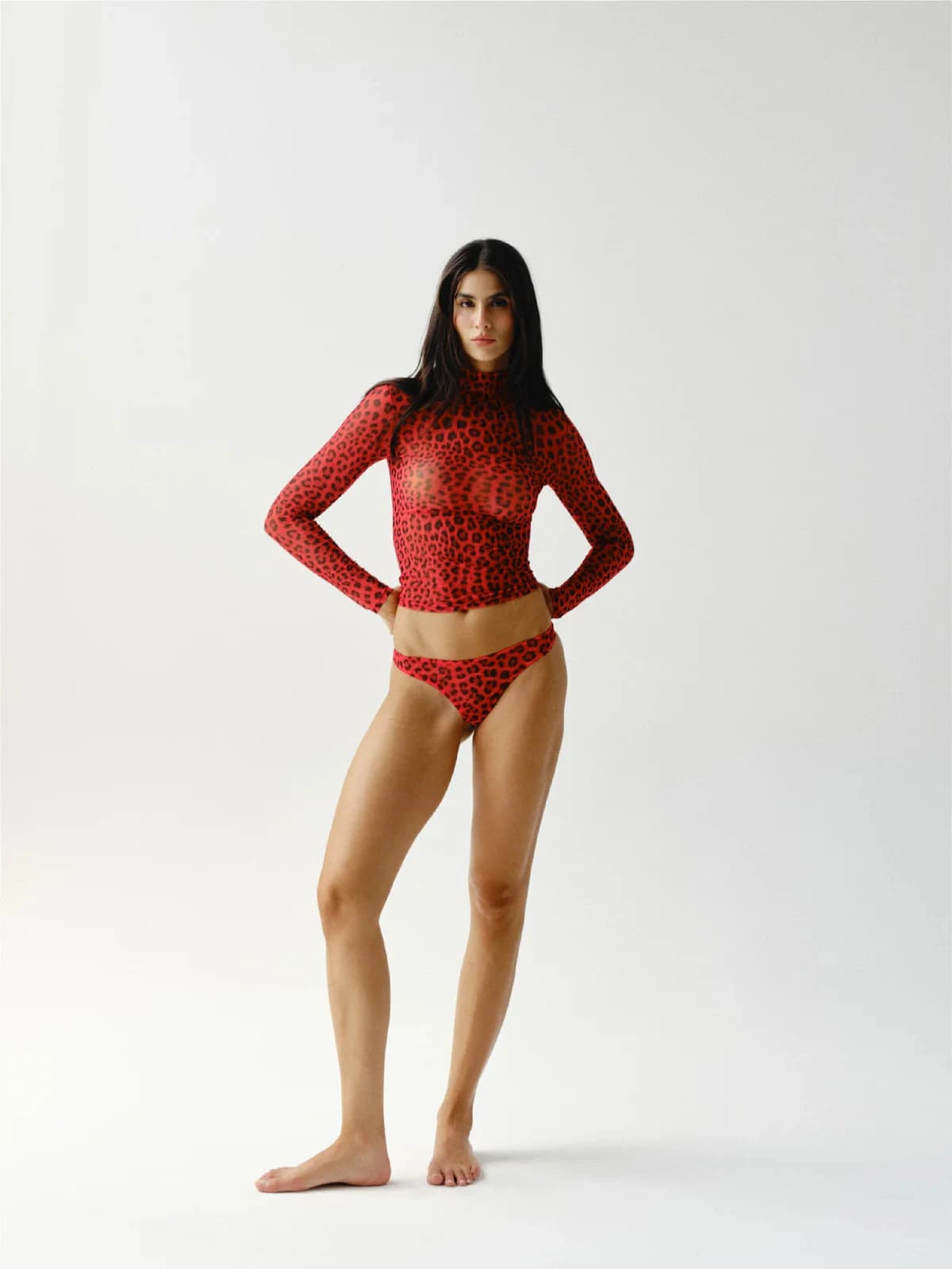 JULIA TOP CHERRY LEOPARDO