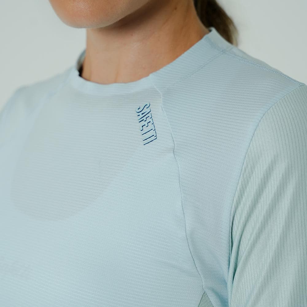 CAMISETA RUNNING MANGA CORTA PRO 405 AZUL CLARO PARA MUJER - imagen 3