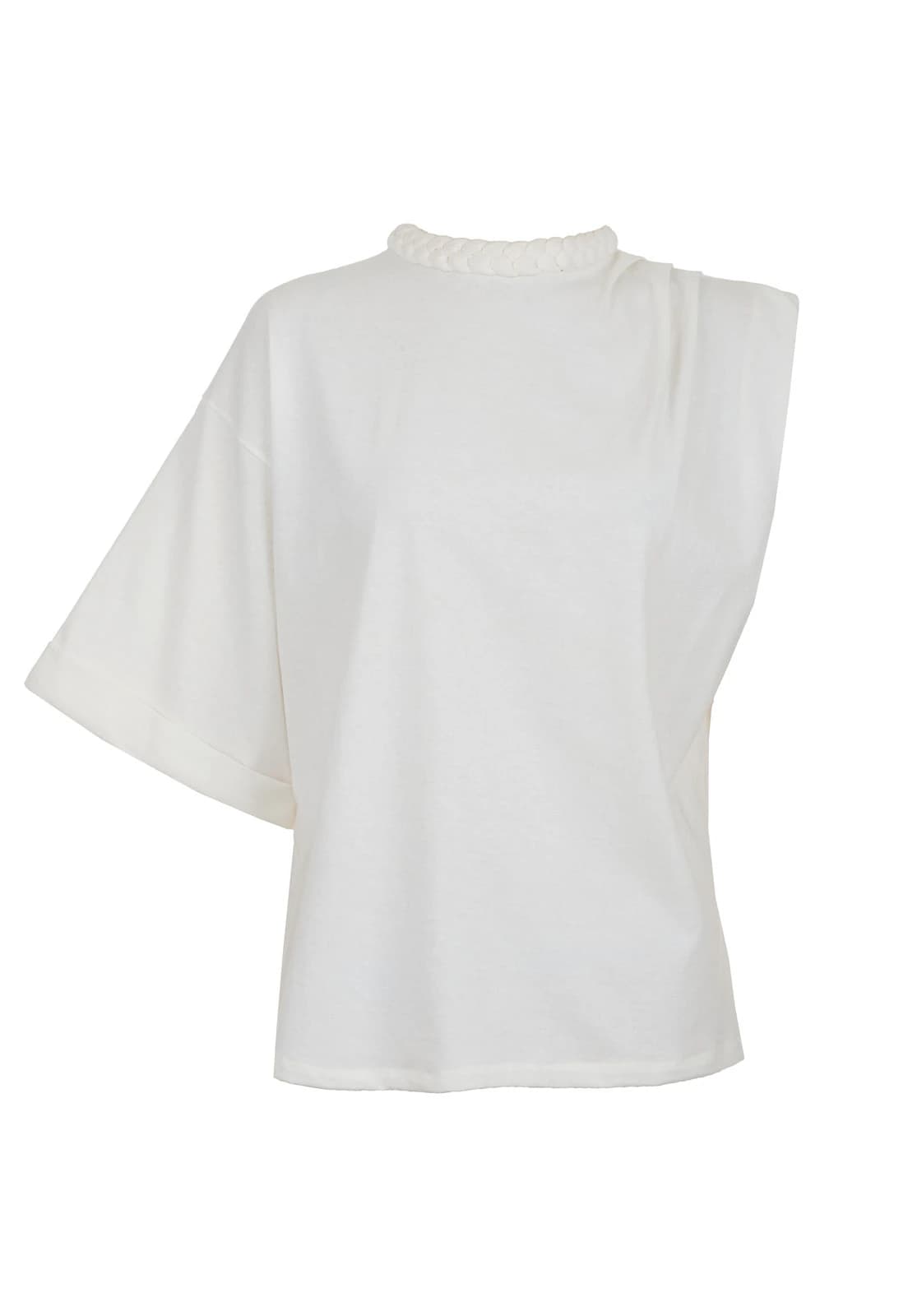 ONE-SLEEVE BRAIDED T-SHIRT - imagen 1