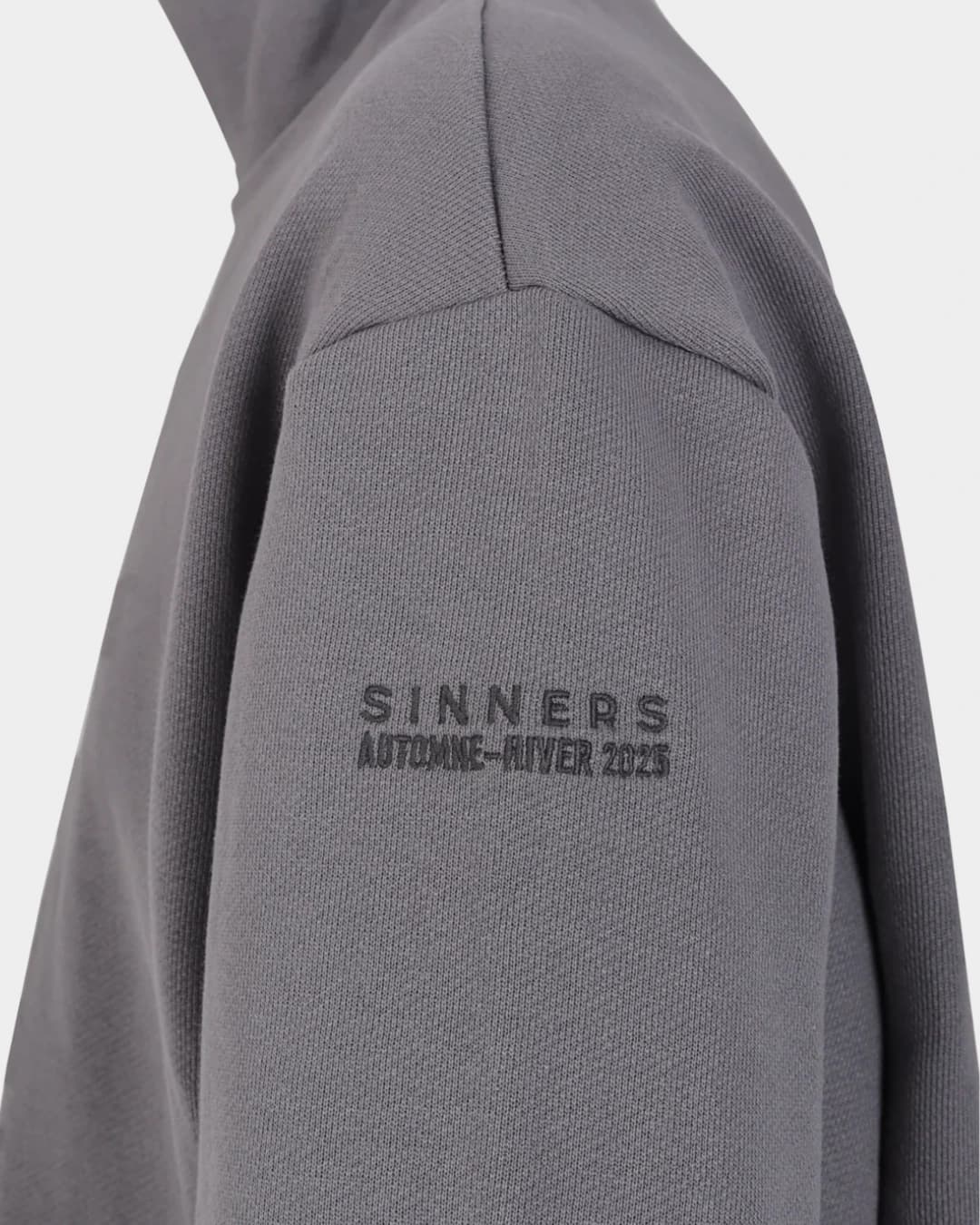 MONOGRAM HALF ZIP GRAY SWEATER - imagen 4