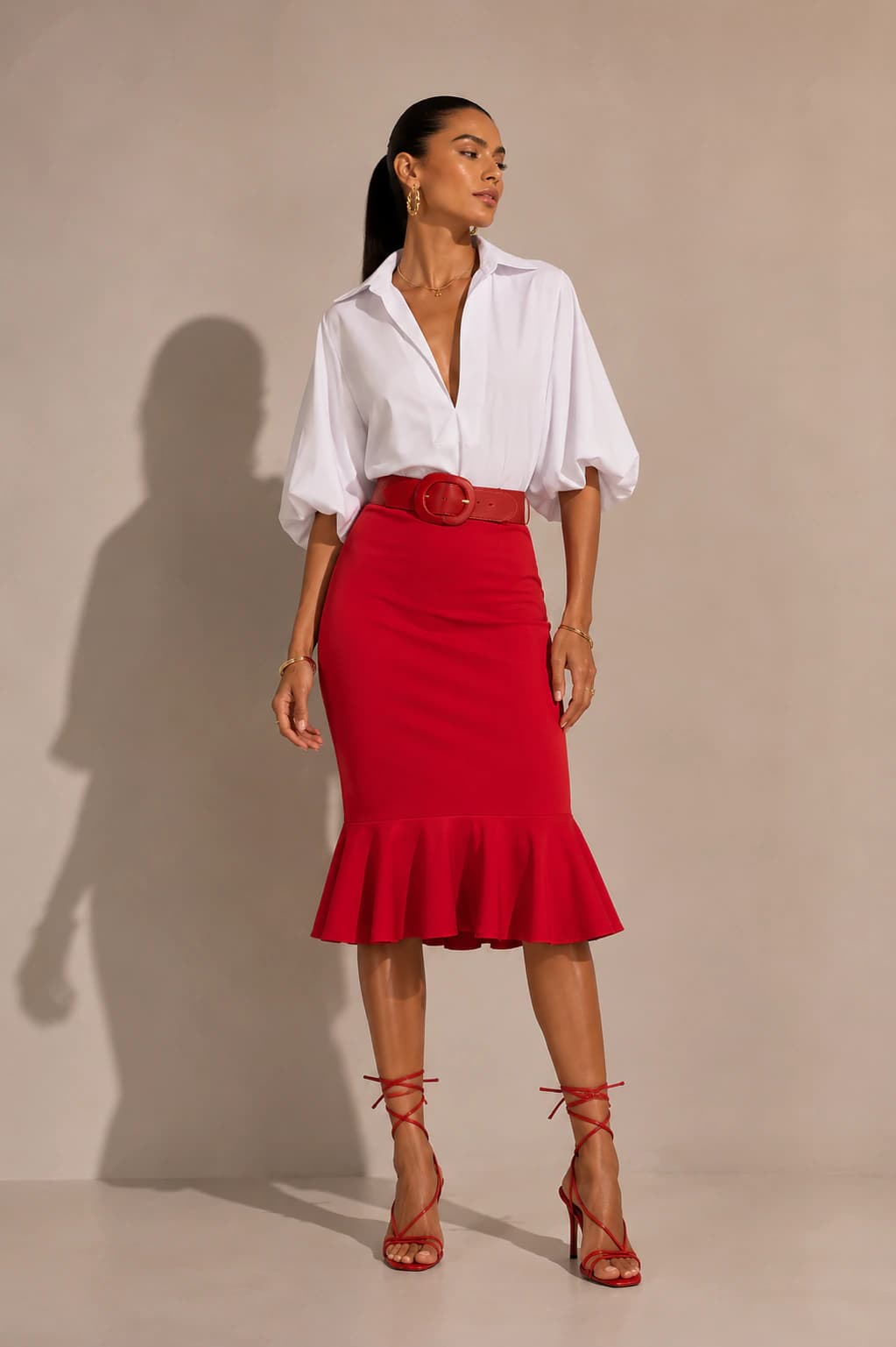 Falda Bardot Rojo - imagen 4