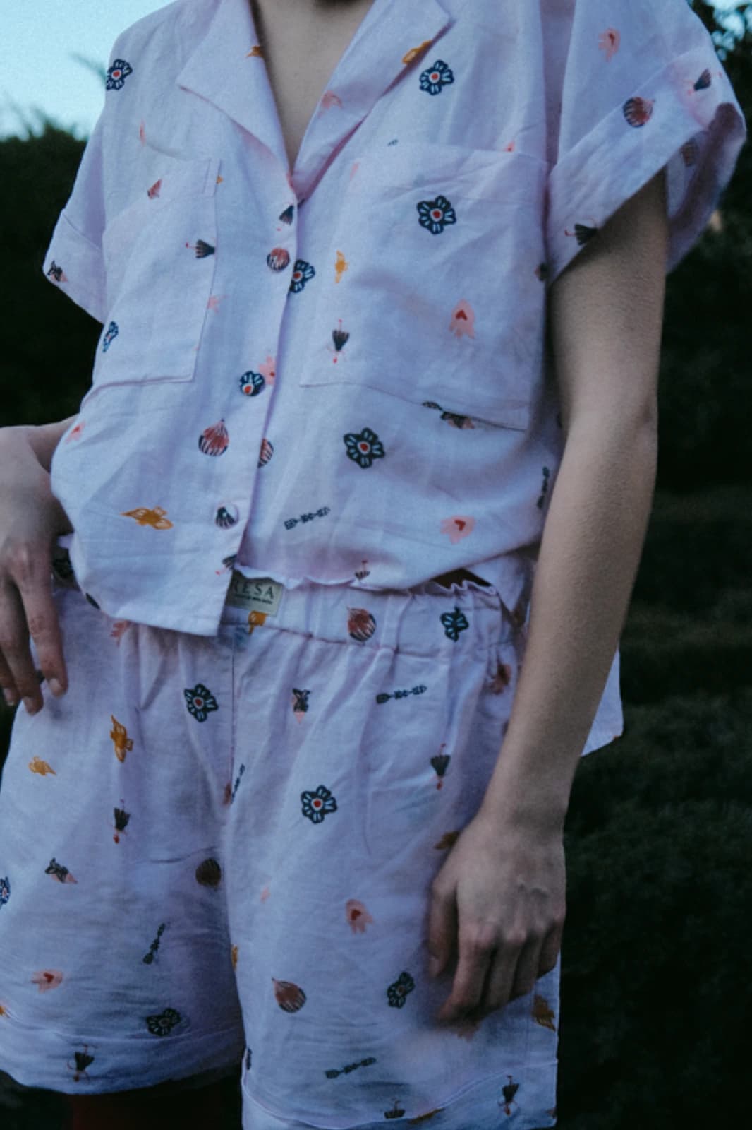 Camisa Ser Mini Bordada Rosa